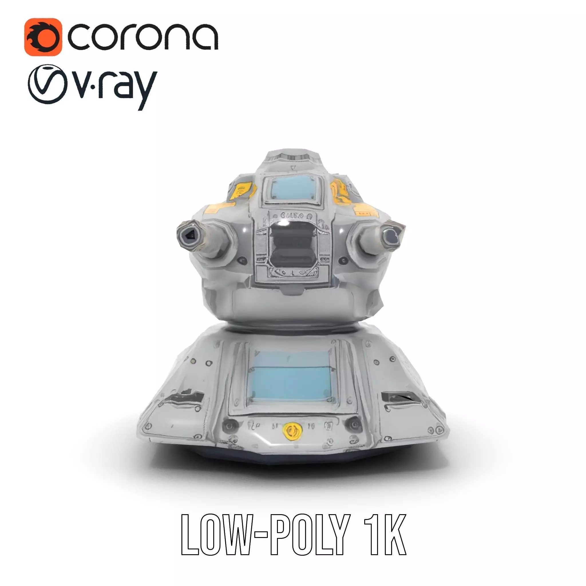 Futuristic Energy Blaster model pack Low-poly 3D model_23