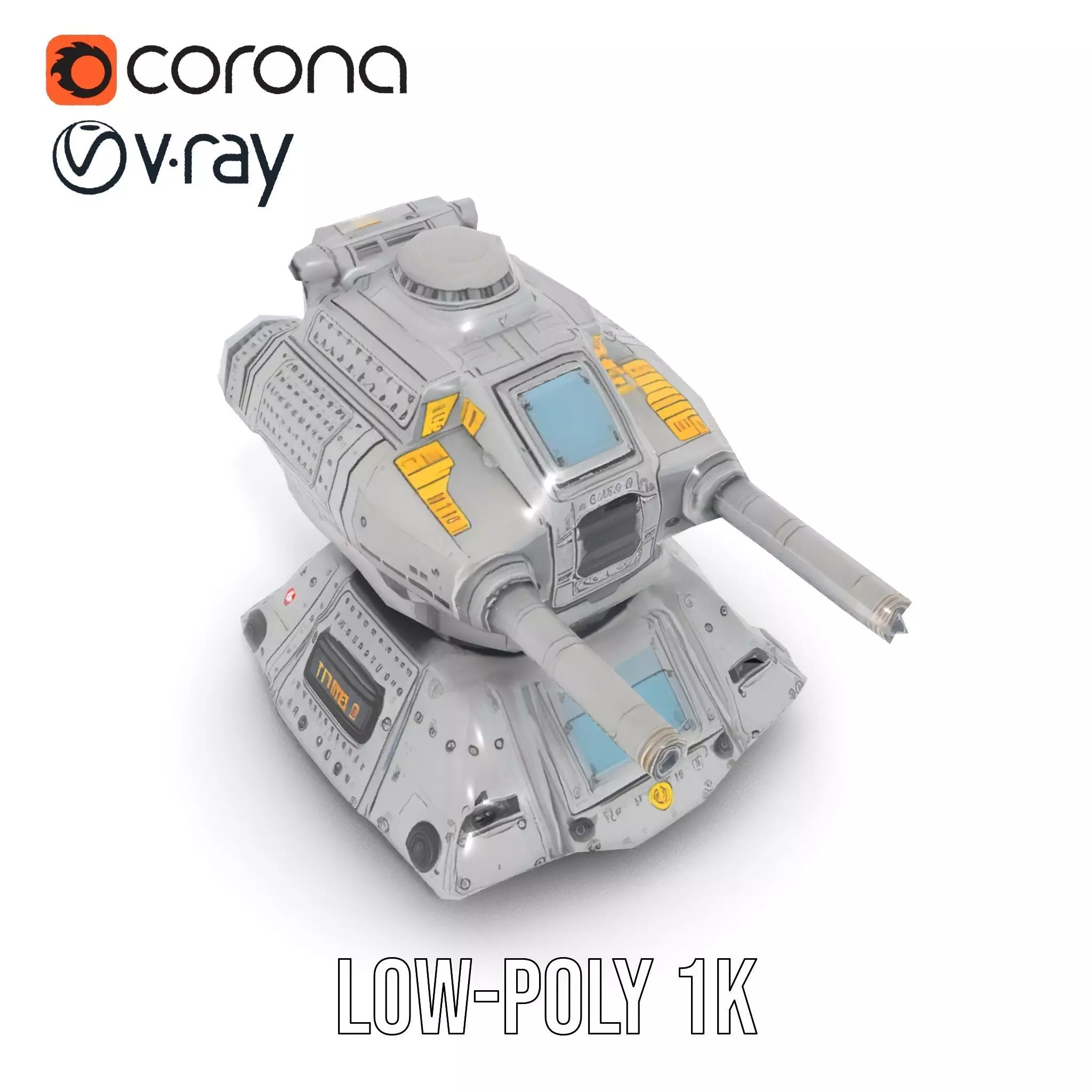 Futuristic Energy Blaster model pack Low-poly 3D model_10