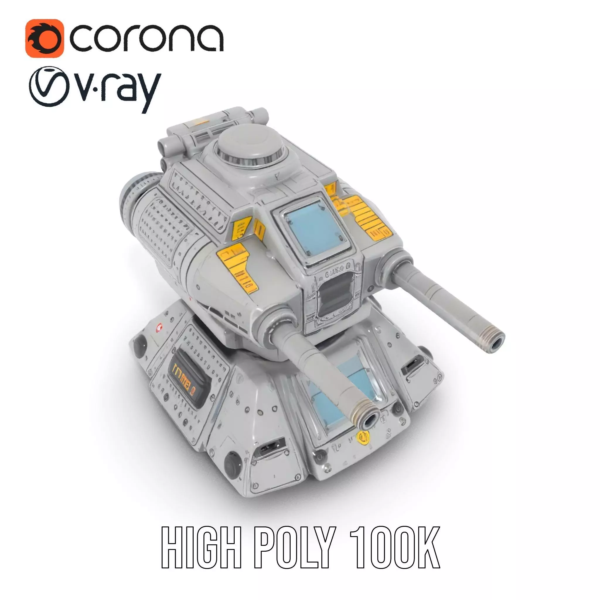 Futuristic Energy Blaster model pack Low-poly 3D model_21