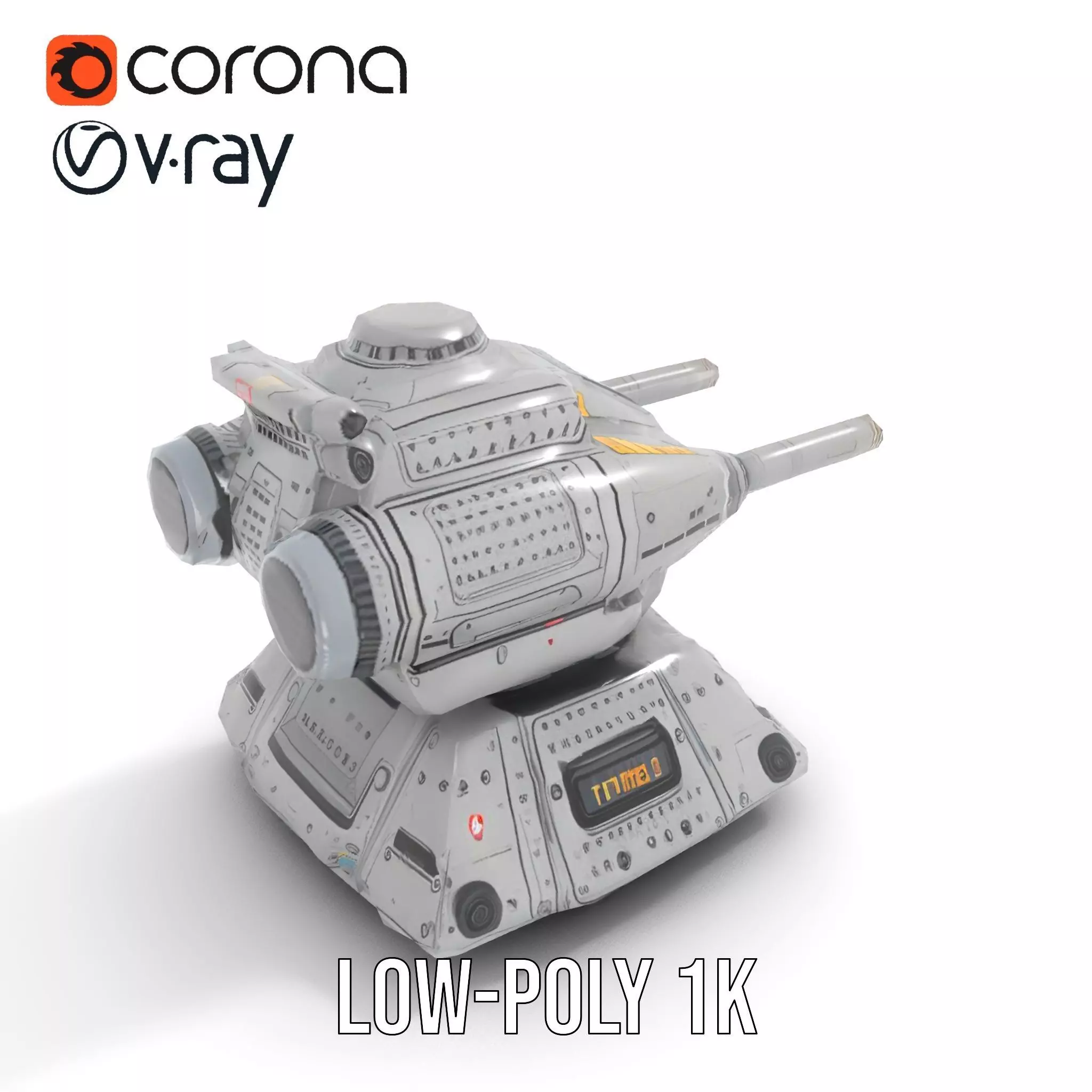 Futuristic Energy Blaster model pack Low-poly 3D model_13