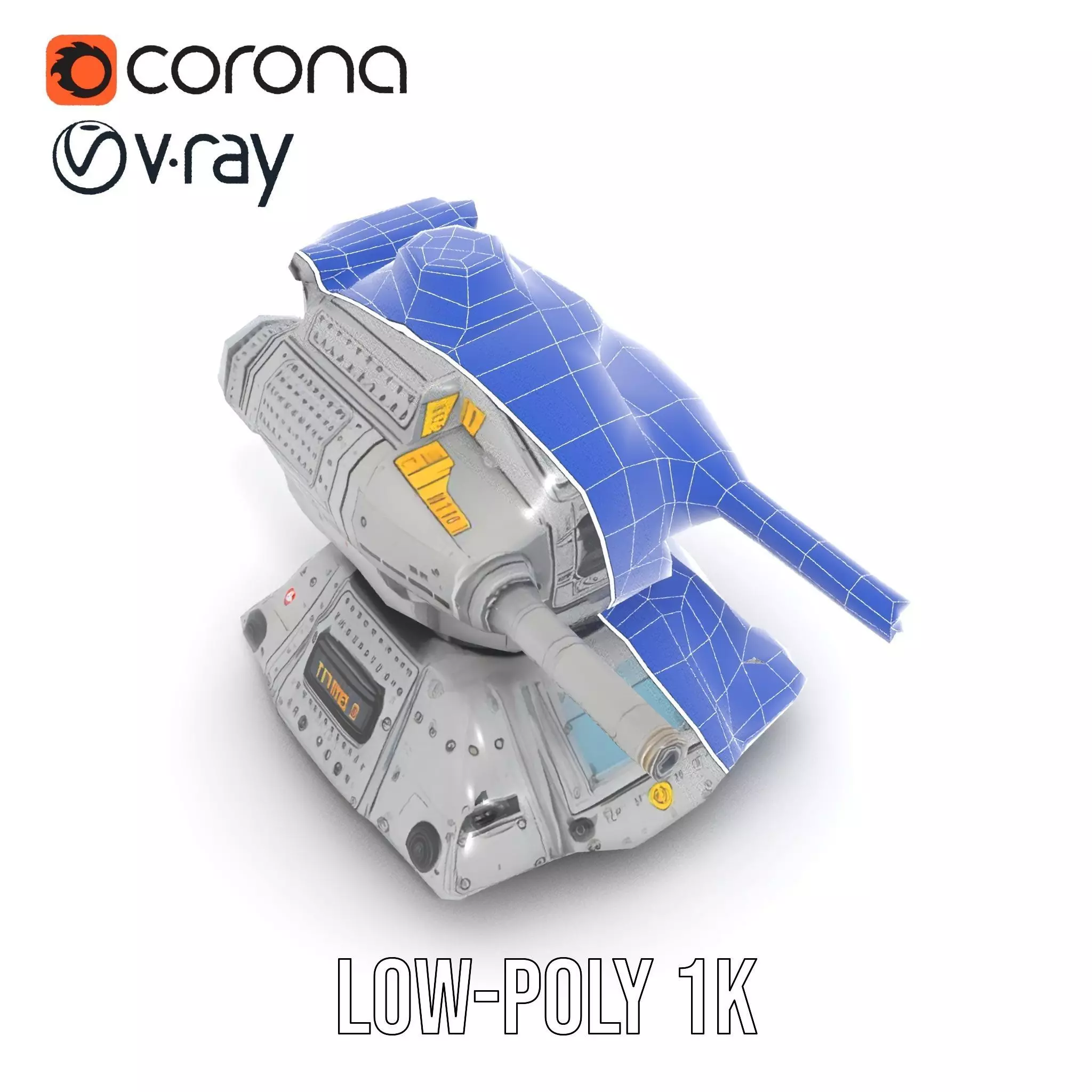 Futuristic Energy Blaster model pack Low-poly 3D model_17