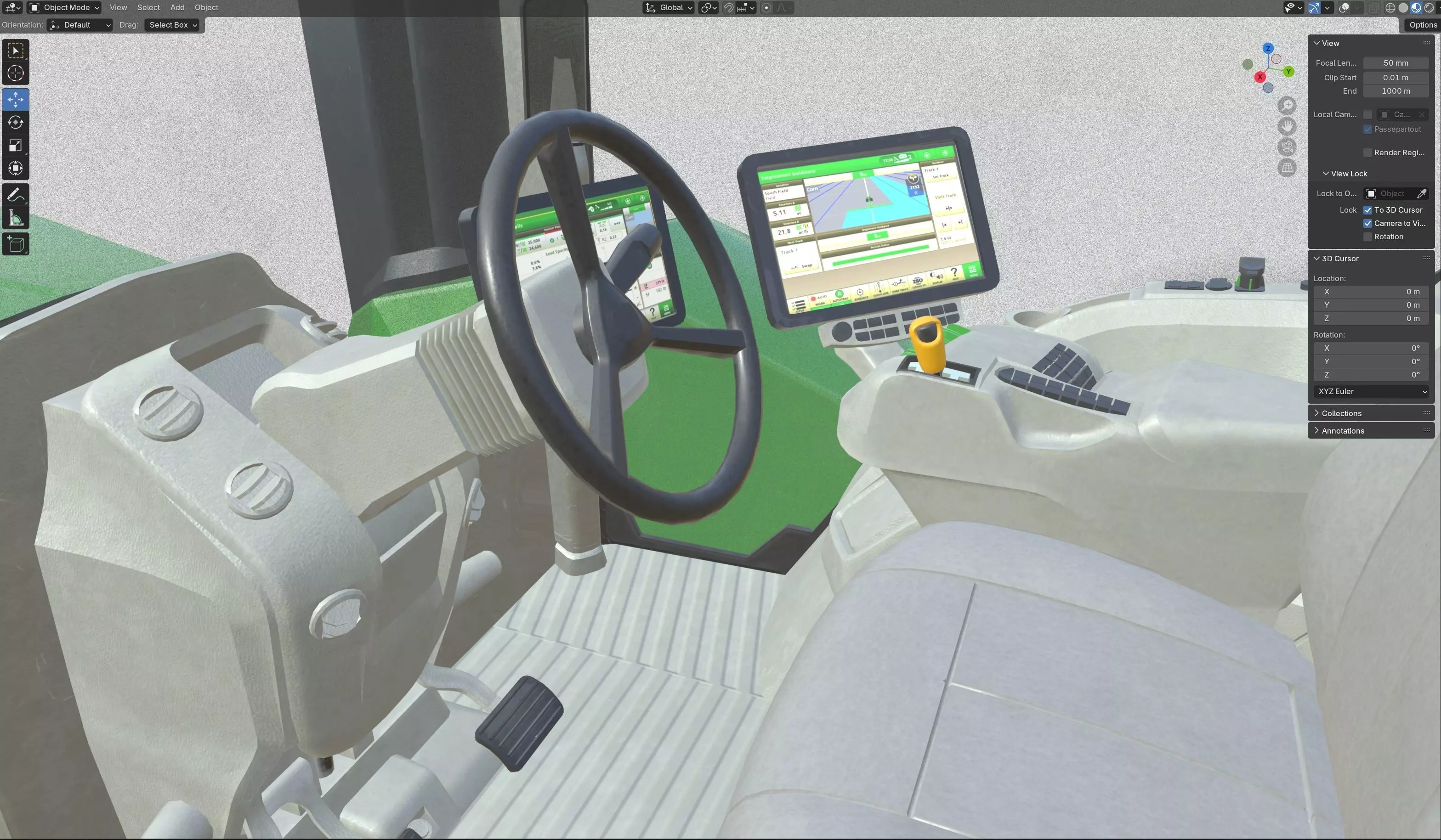 John Deere Tractor 9r 440 Low-poly 3D model_25