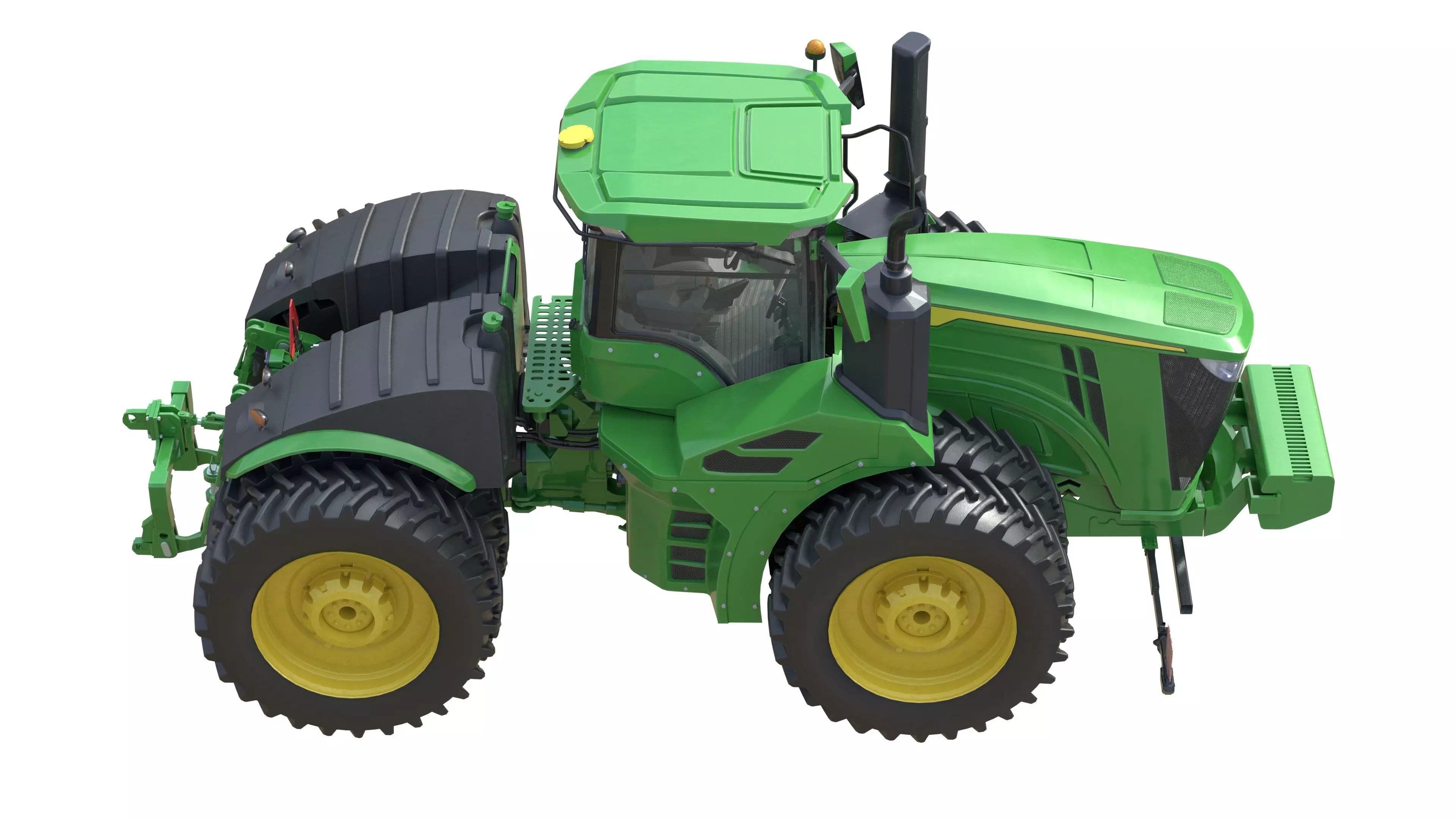 John Deere Tractor 9r 440 Low-poly 3D model_11