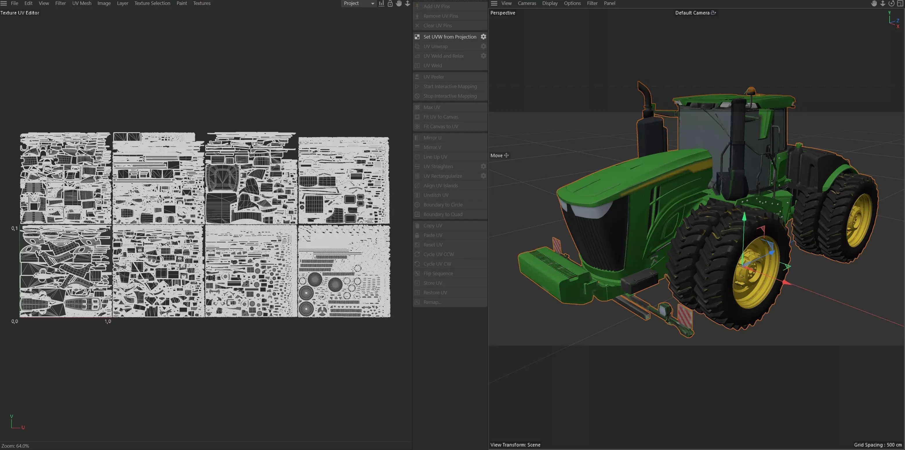 John Deere Tractor 9r 440 Low-poly 3D model_29