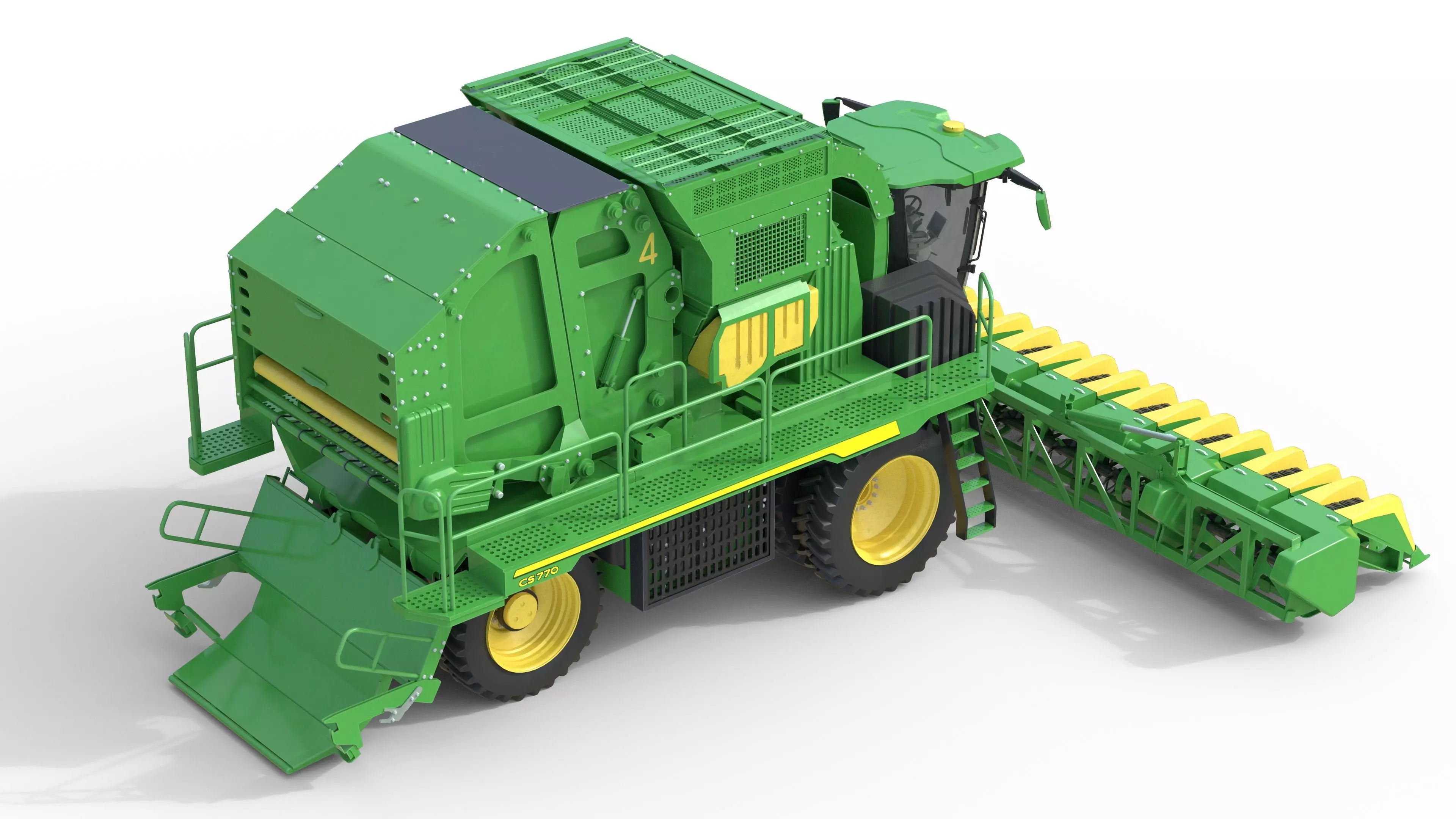 John Deere CS770 Cotton Stripper Low-poly 3D model_1