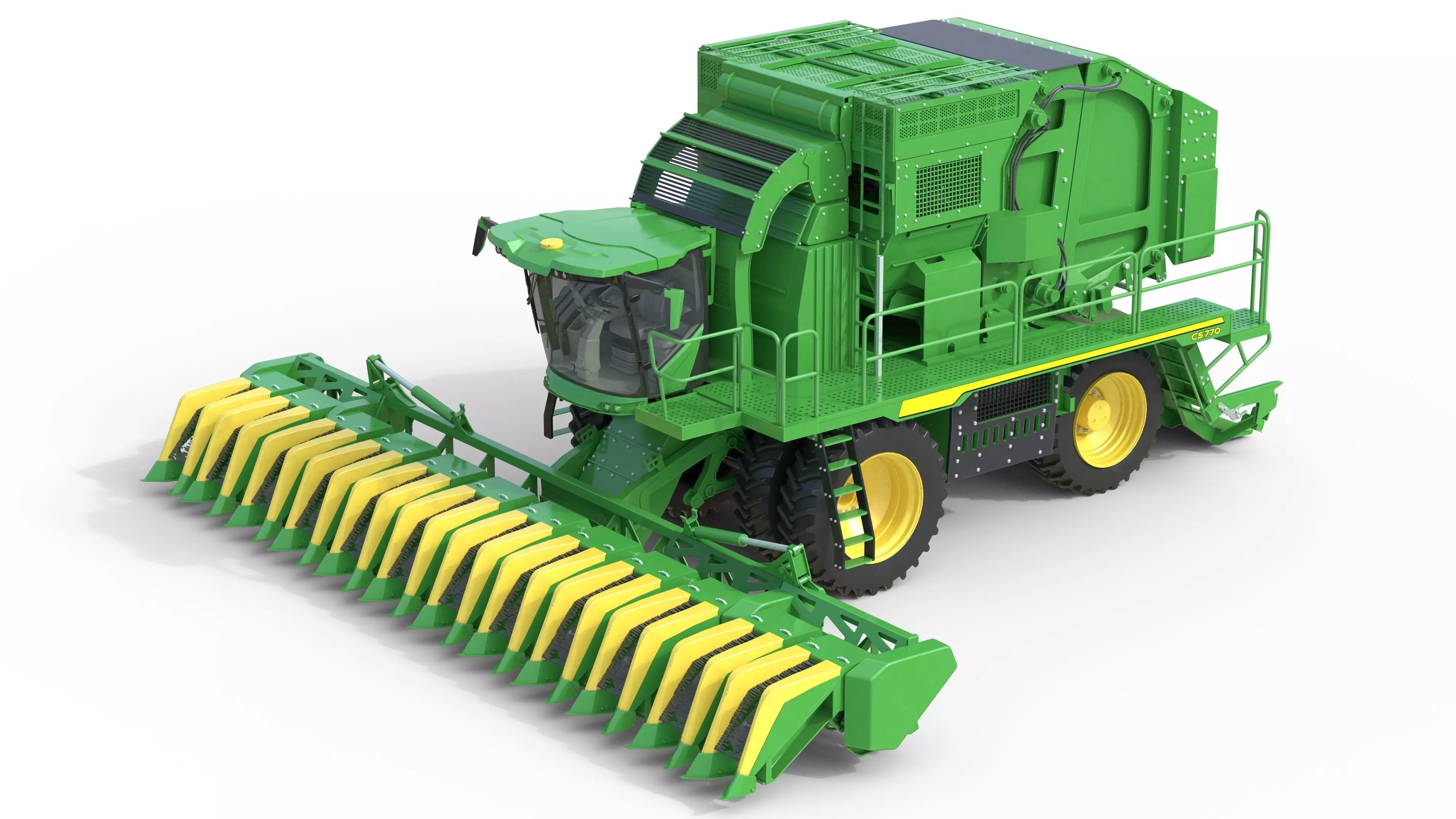 John Deere CS770 Cotton Stripper Low-poly 3D model_0