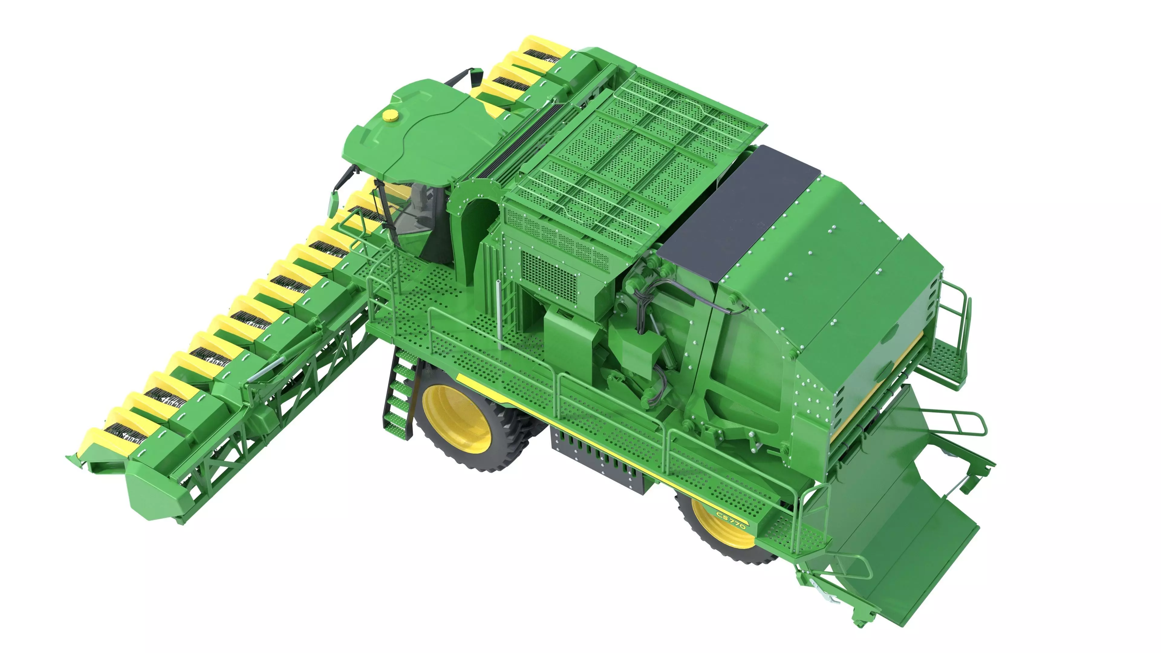 John Deere CS770 Cotton Stripper Low-poly 3D model_7