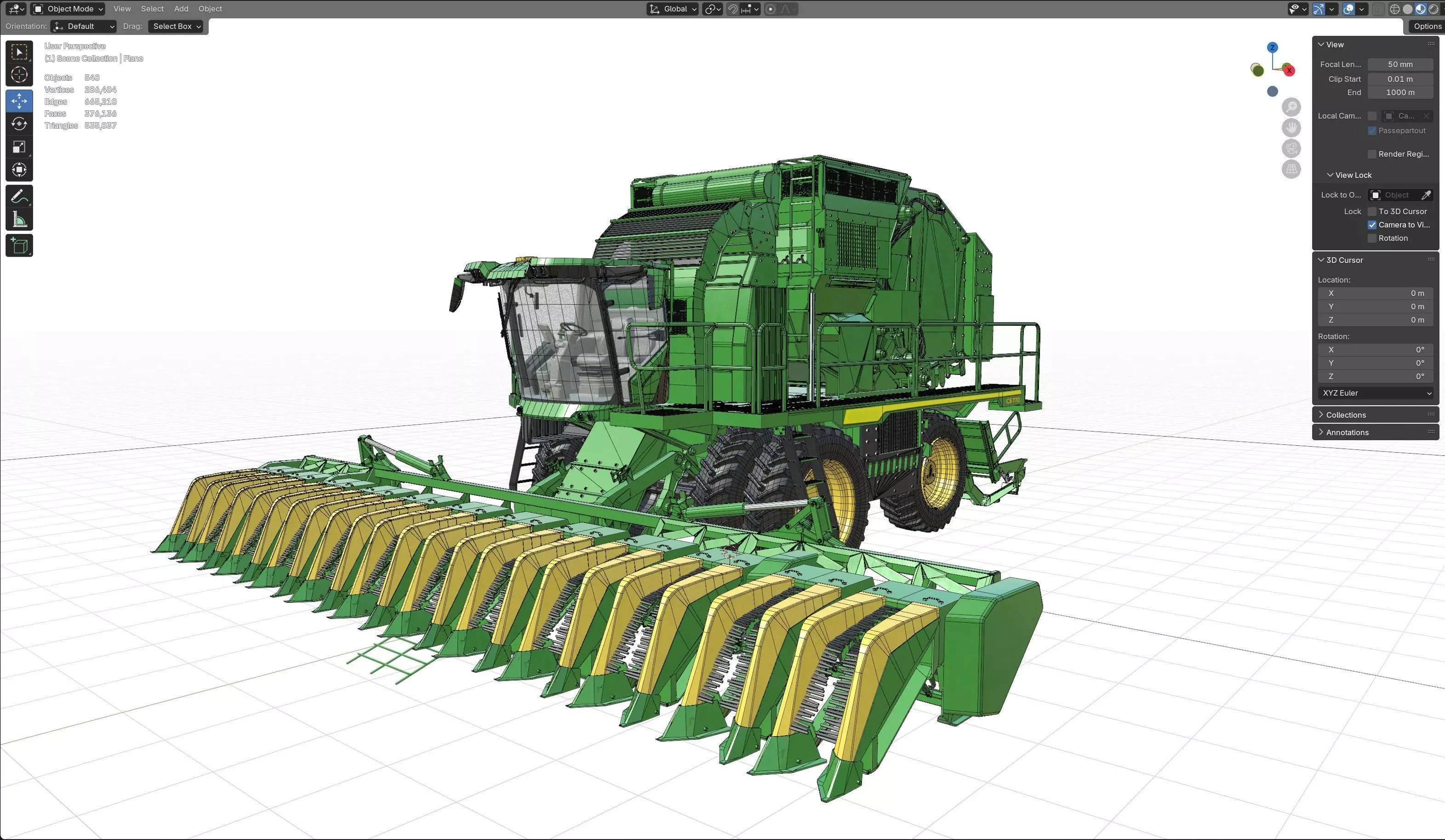 John Deere CS770 Cotton Stripper Low-poly 3D model_23