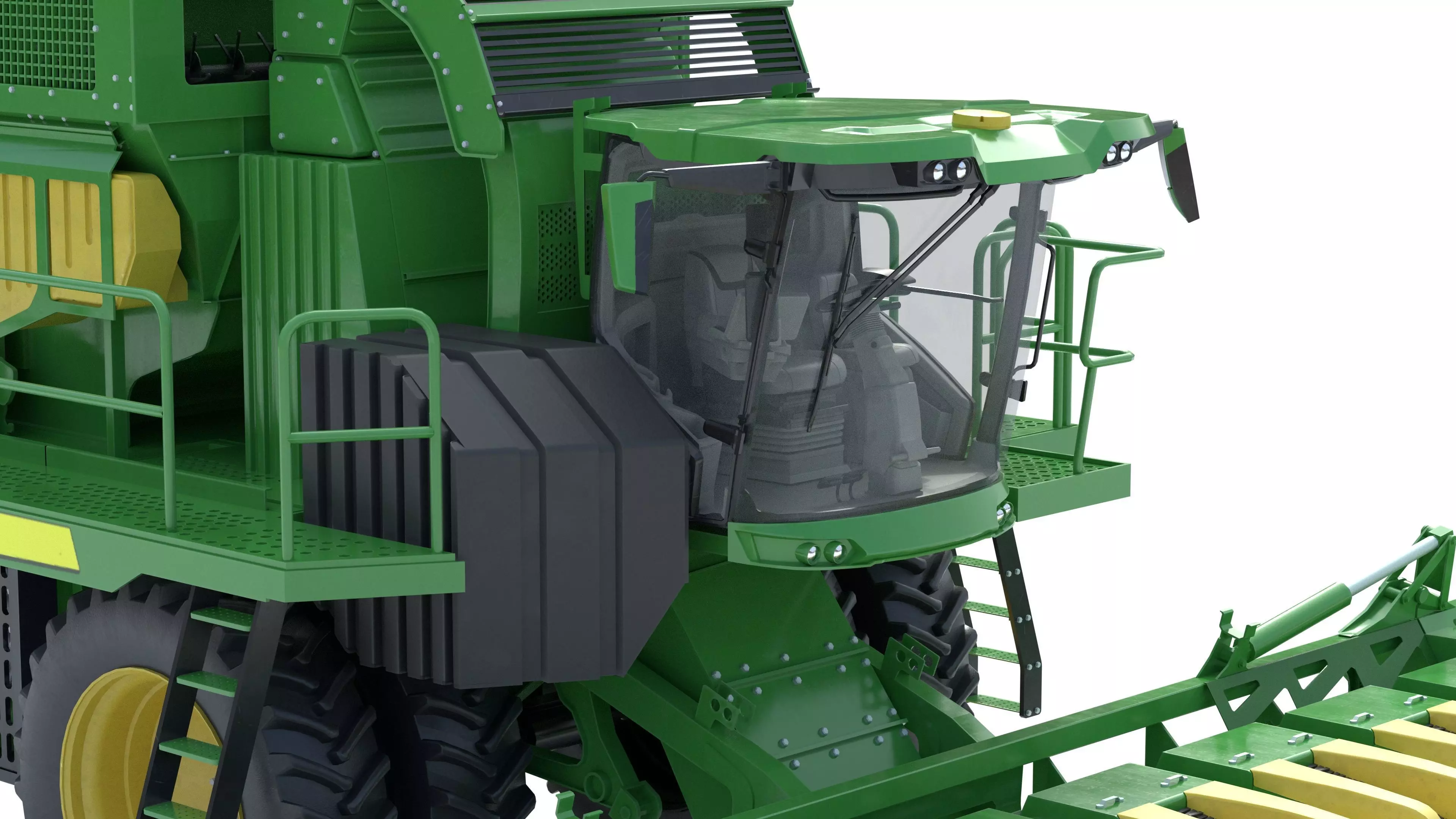 John Deere CS770 Cotton Stripper Low-poly 3D model_6