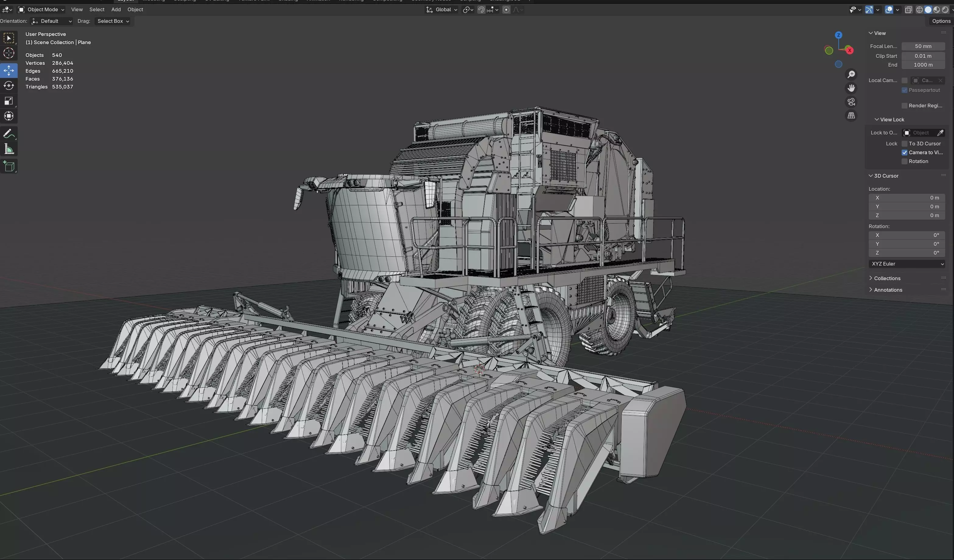 John Deere CS770 Cotton Stripper Low-poly 3D model_32