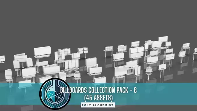 Advertisement And Street Billboards Pack - 8- 45 Assets 3D model