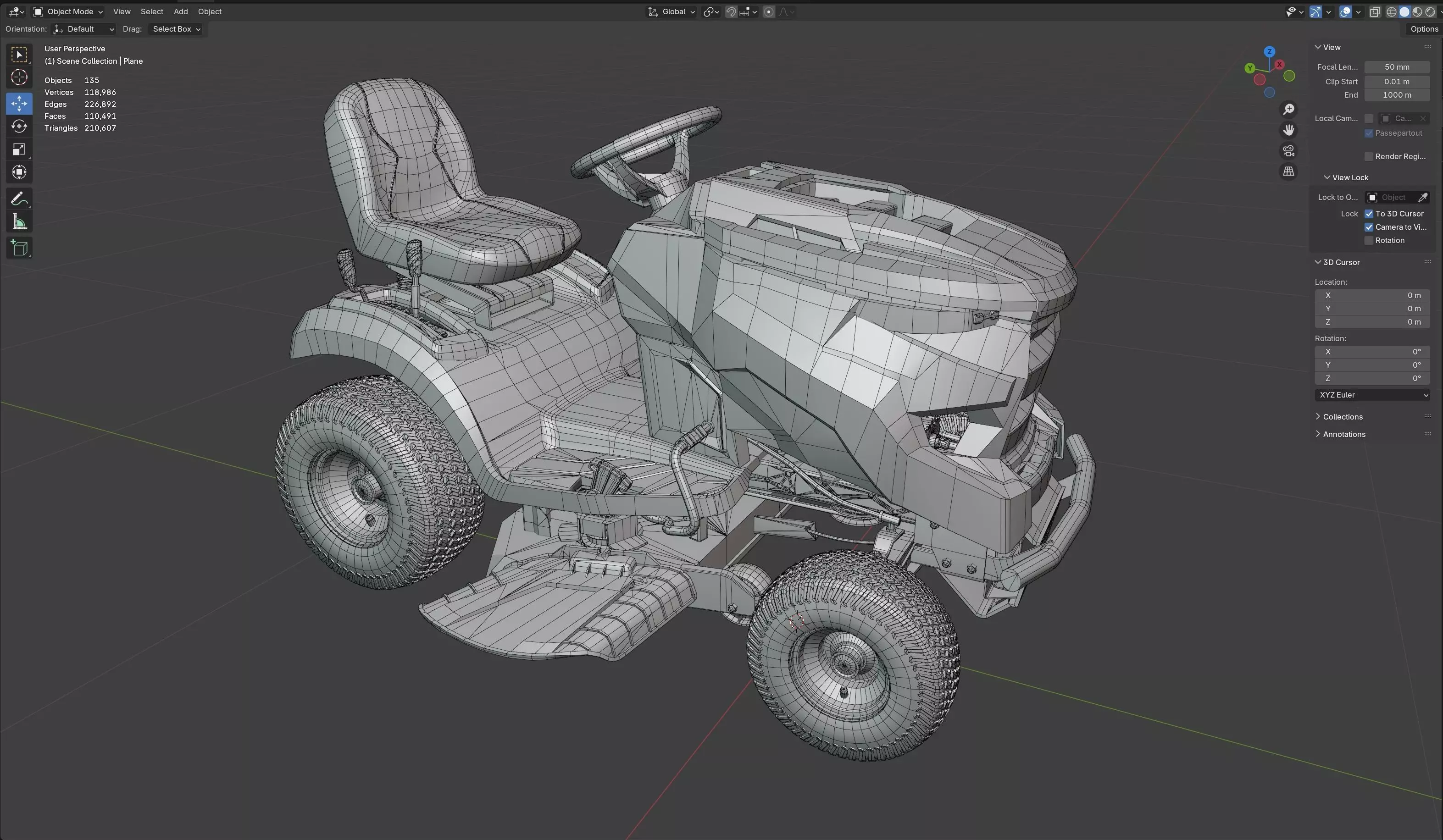 Cub Cadet Lawn Mowers LX42 Low-poly 3D model_26