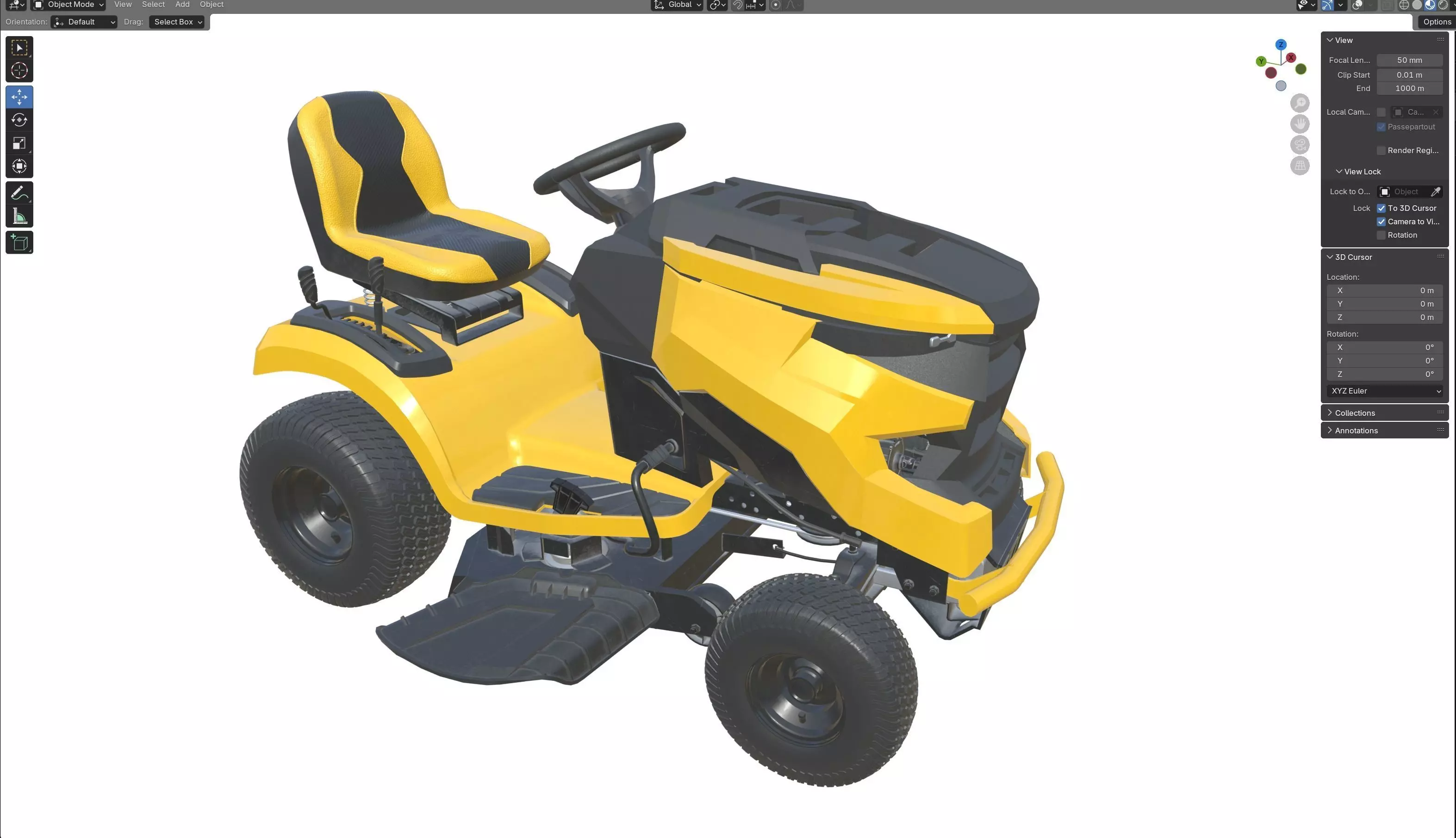 Cub Cadet Lawn Mowers LX42 Low-poly 3D model_4