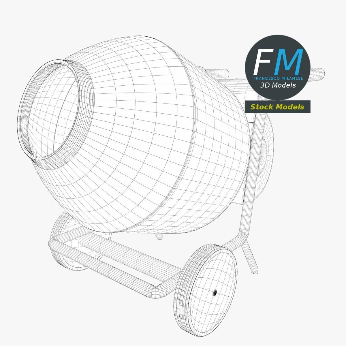 Cement mixer 3D model_7