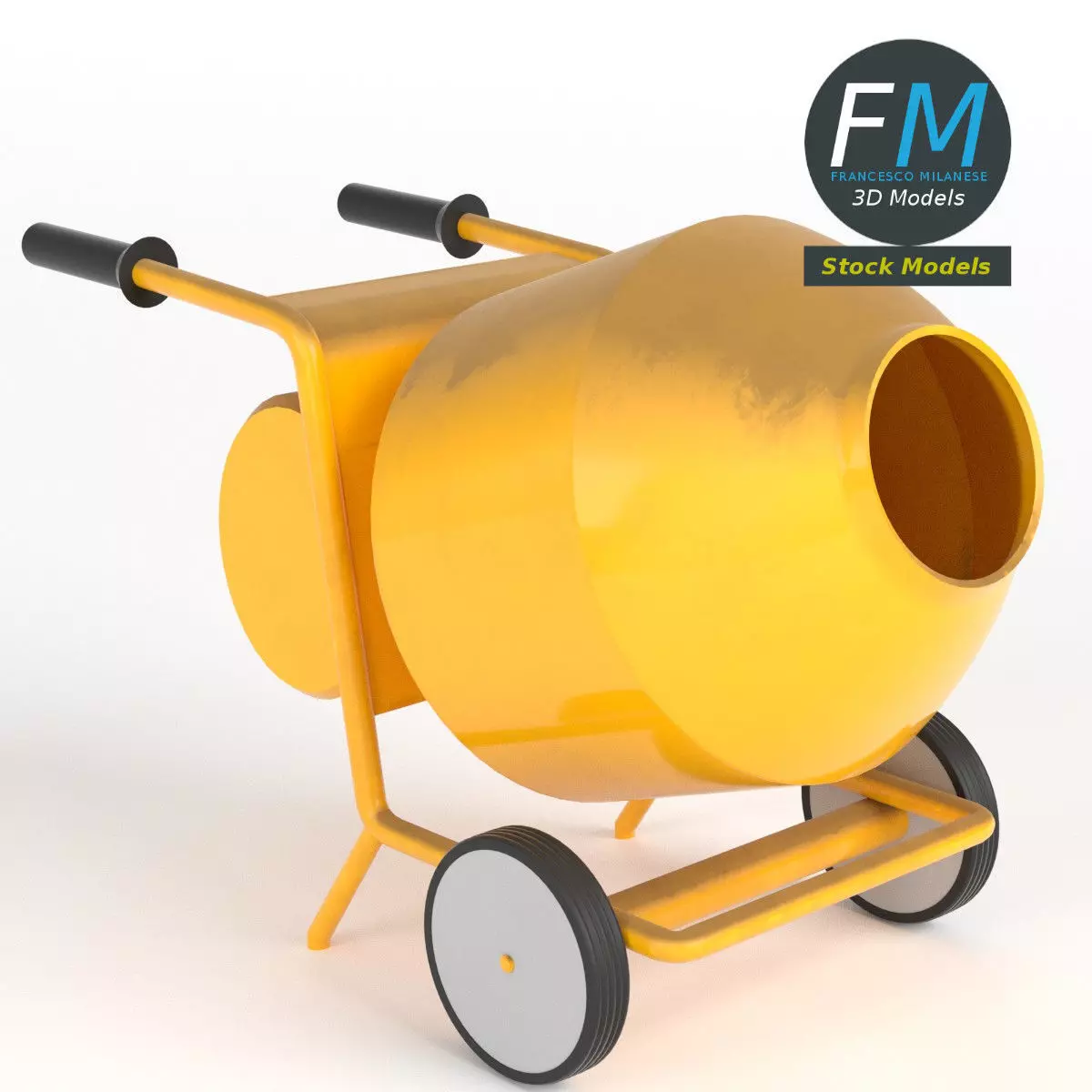 Cement mixer 3D model_0
