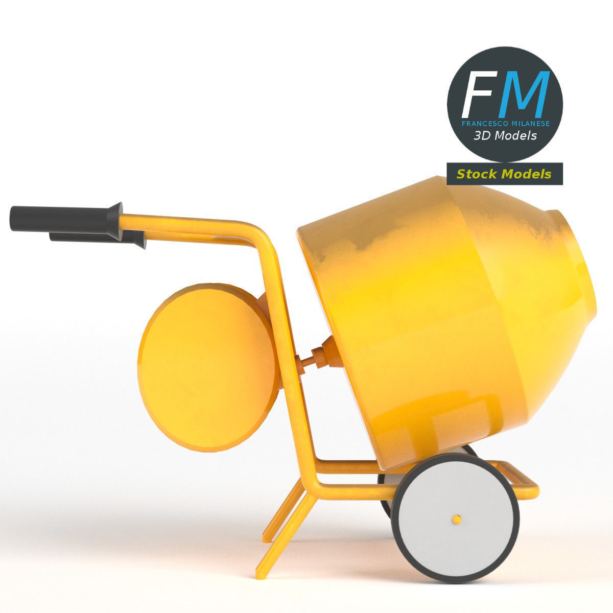Cement mixer 3D model_4
