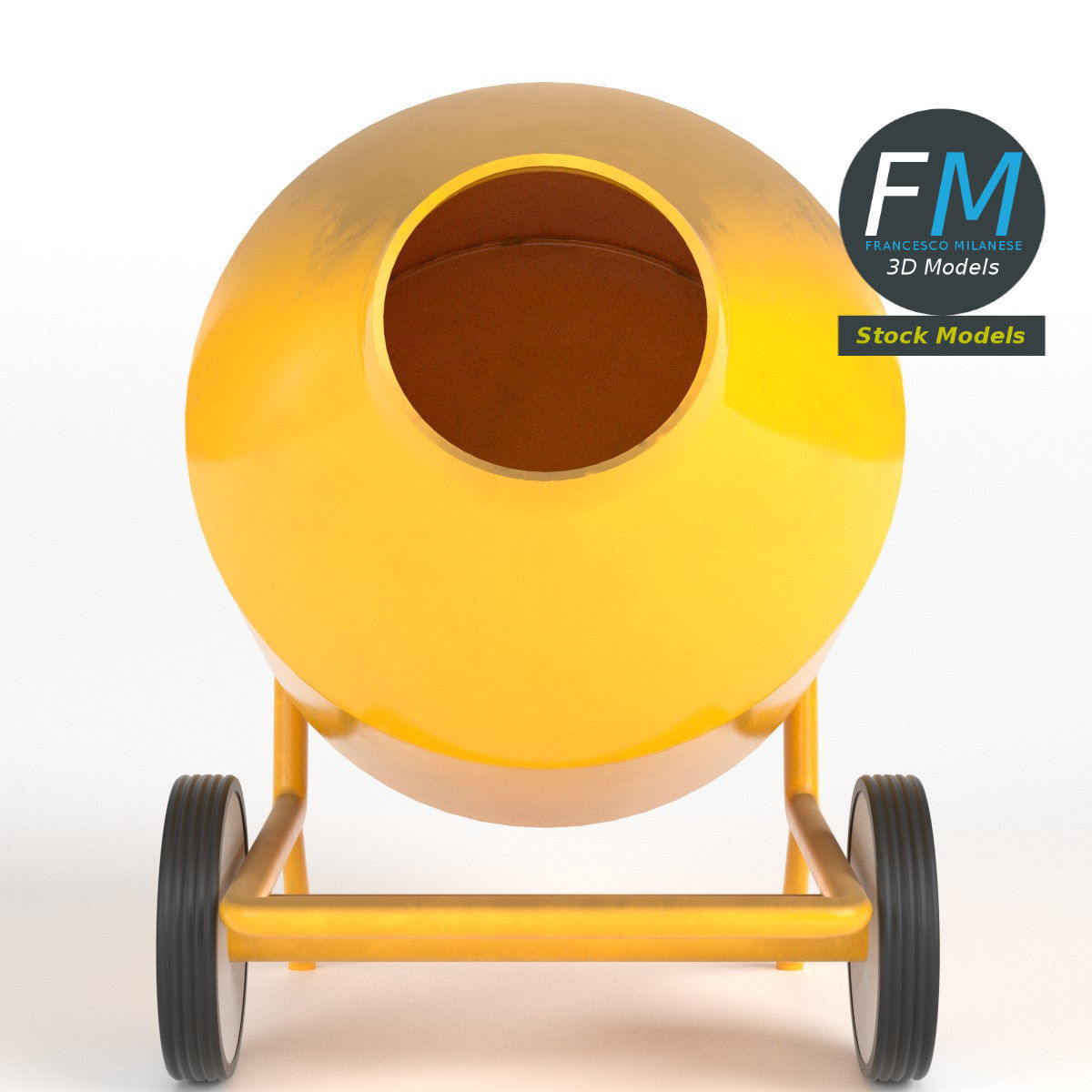 Cement mixer 3D model_3