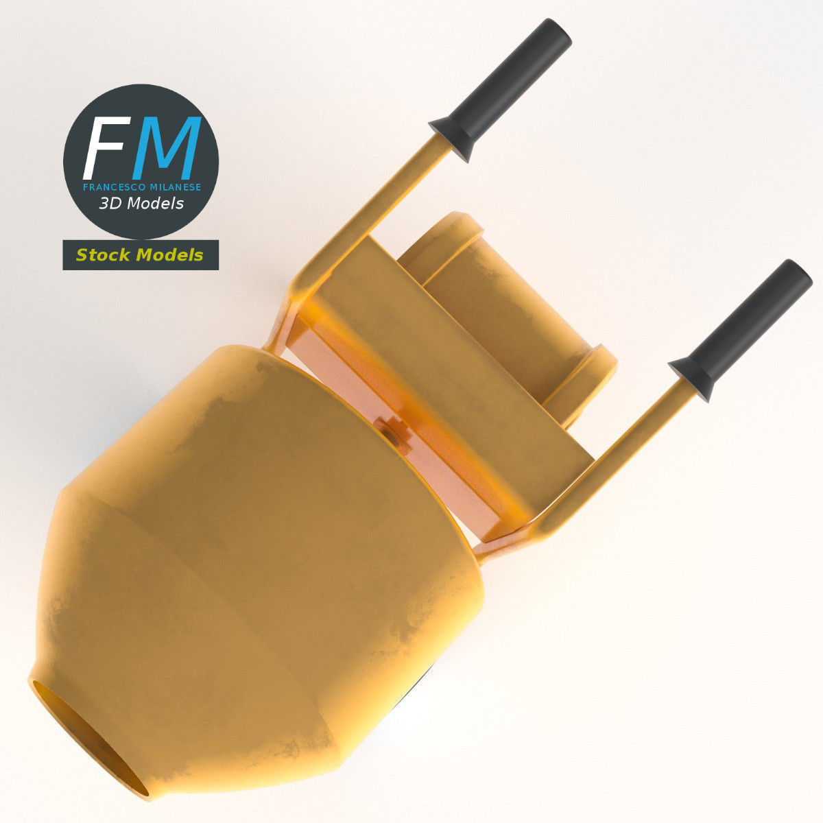 Cement mixer 3D model_6