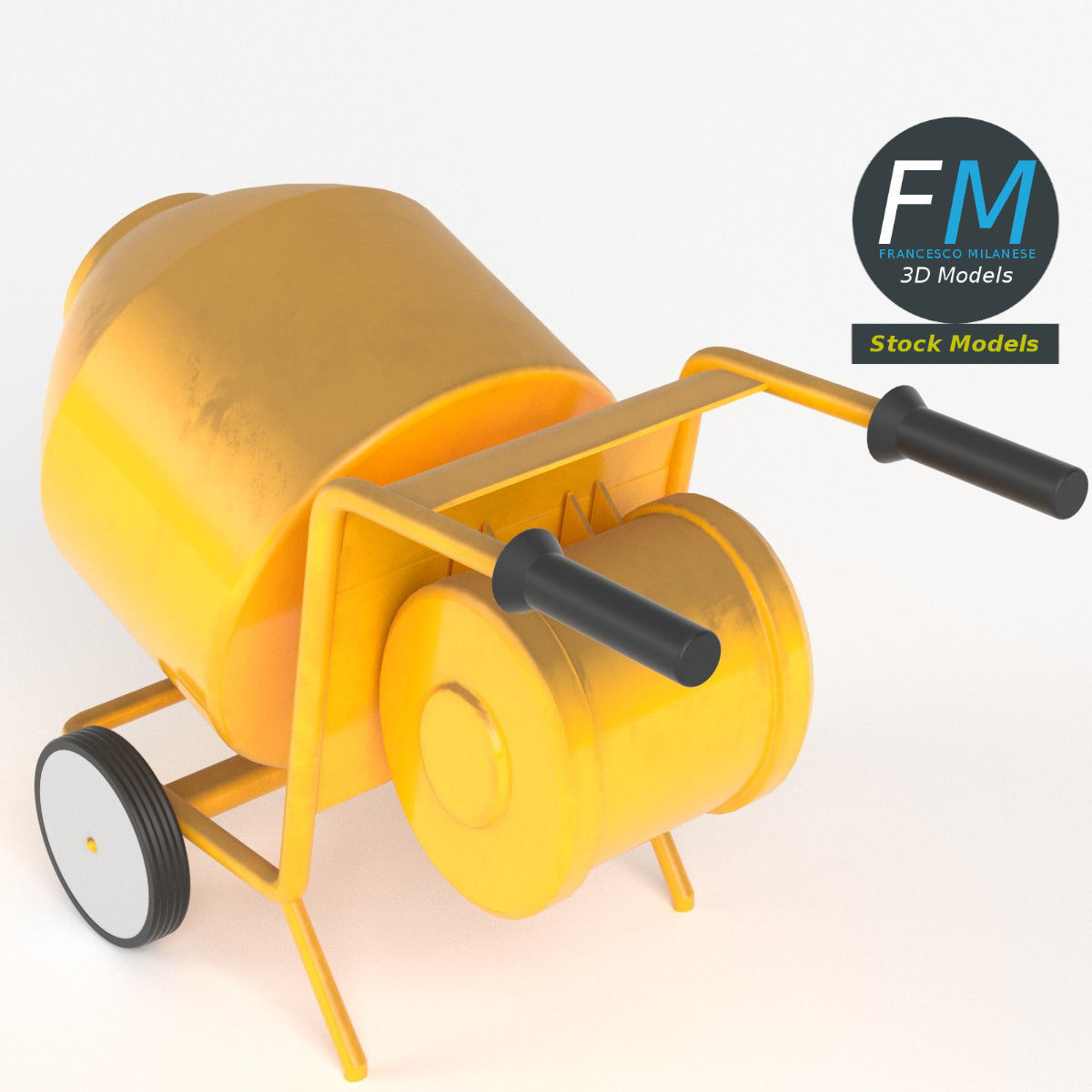 Cement mixer 3D model_2