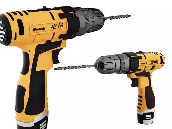 electric drill Low-poly 3D model