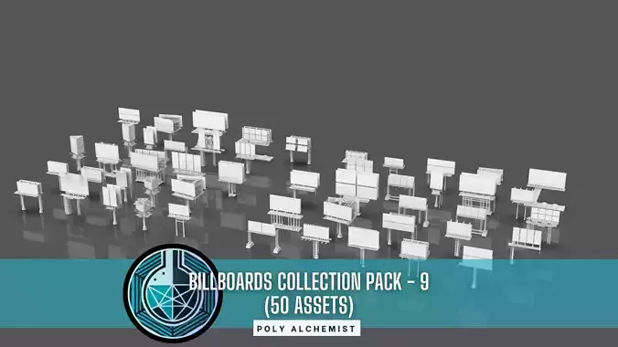 Advertisement And Street Billboards Pack - 9- 50 Assets 3D model
