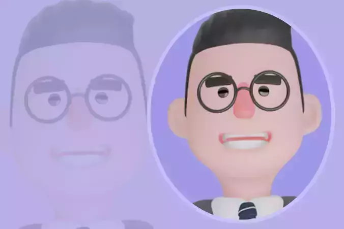 Stylized 3DMale Teacher Character-Cartoon Walking Confident Pose