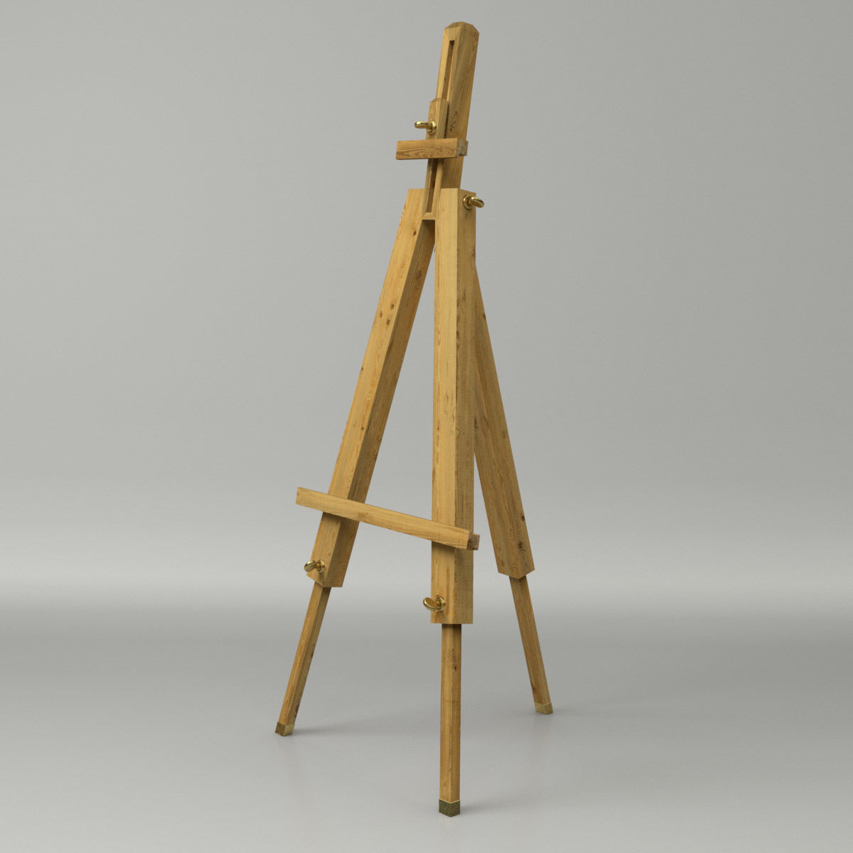 Artist easel with canvas 3D model_3