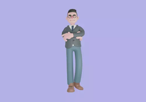 Stylized 3D Male Teacher Character - Cartoon Confident Pose 3D model_2