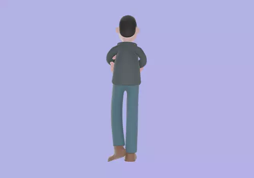 Stylized 3D Male Teacher Character - Cartoon Confident Pose 3D model_4