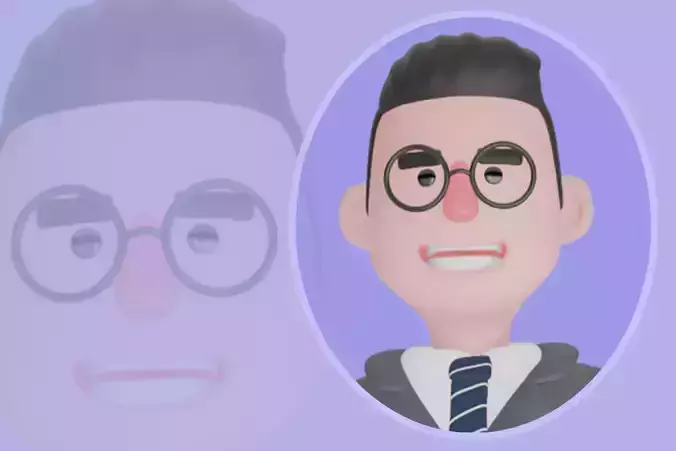 Stylized 3D Male Teacher Character - Cartoon Confident Pose