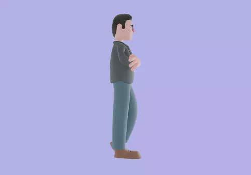Stylized 3D Male Teacher Character - Cartoon Confident Pose 3D model_5