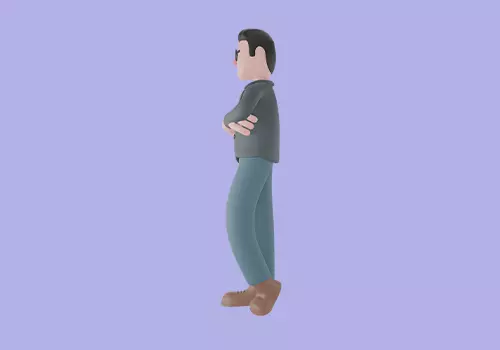 Stylized 3D Male Teacher Character - Cartoon Confident Pose 3D model_3