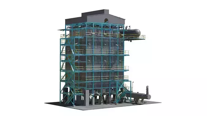 Engineering Model of Reformer Equipment in Oil and Gas Plant 3D model