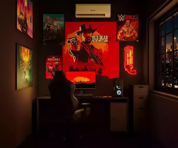 Gaming Room Low-poly 3D model