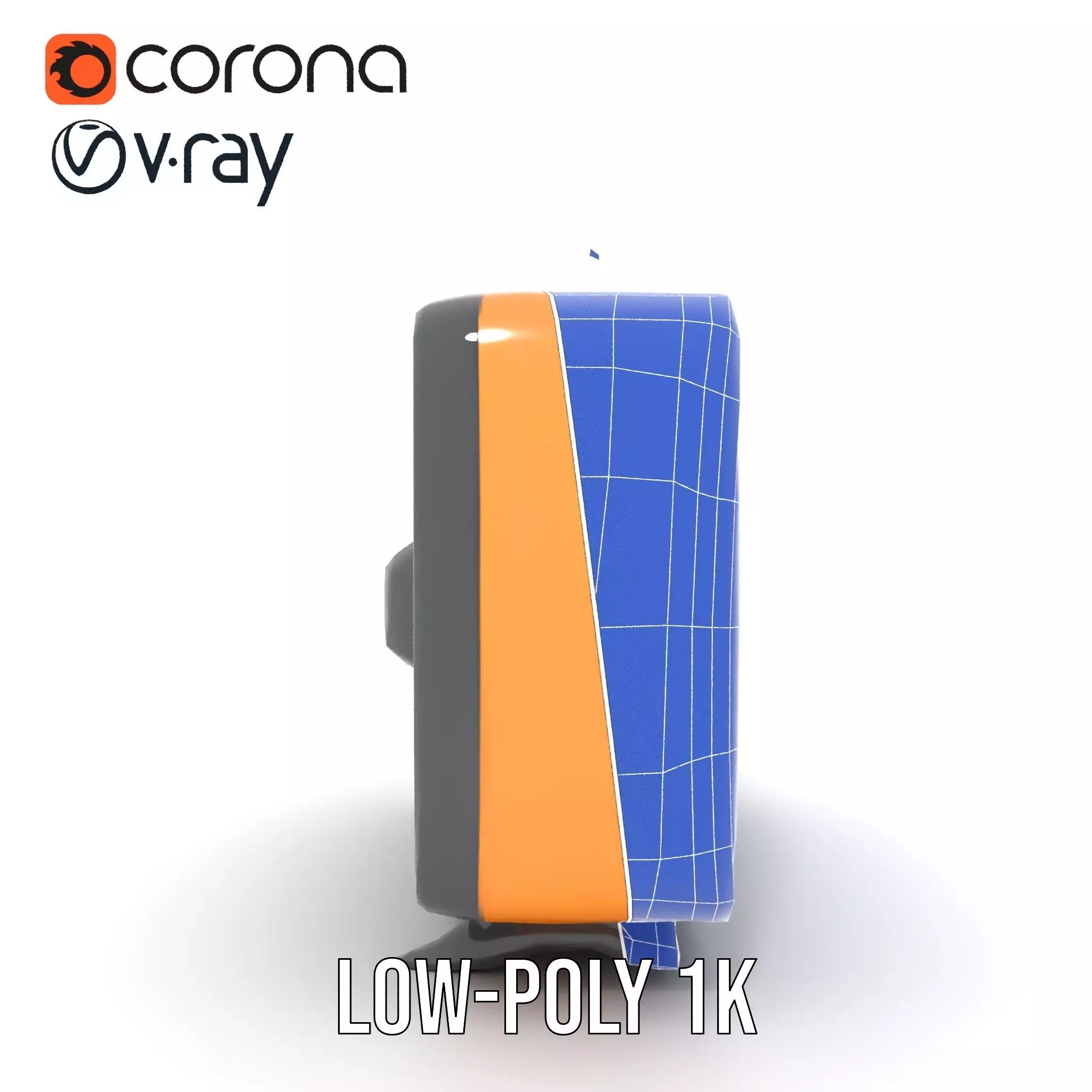 Retro Orange Television model pack Low-poly 3D model_26