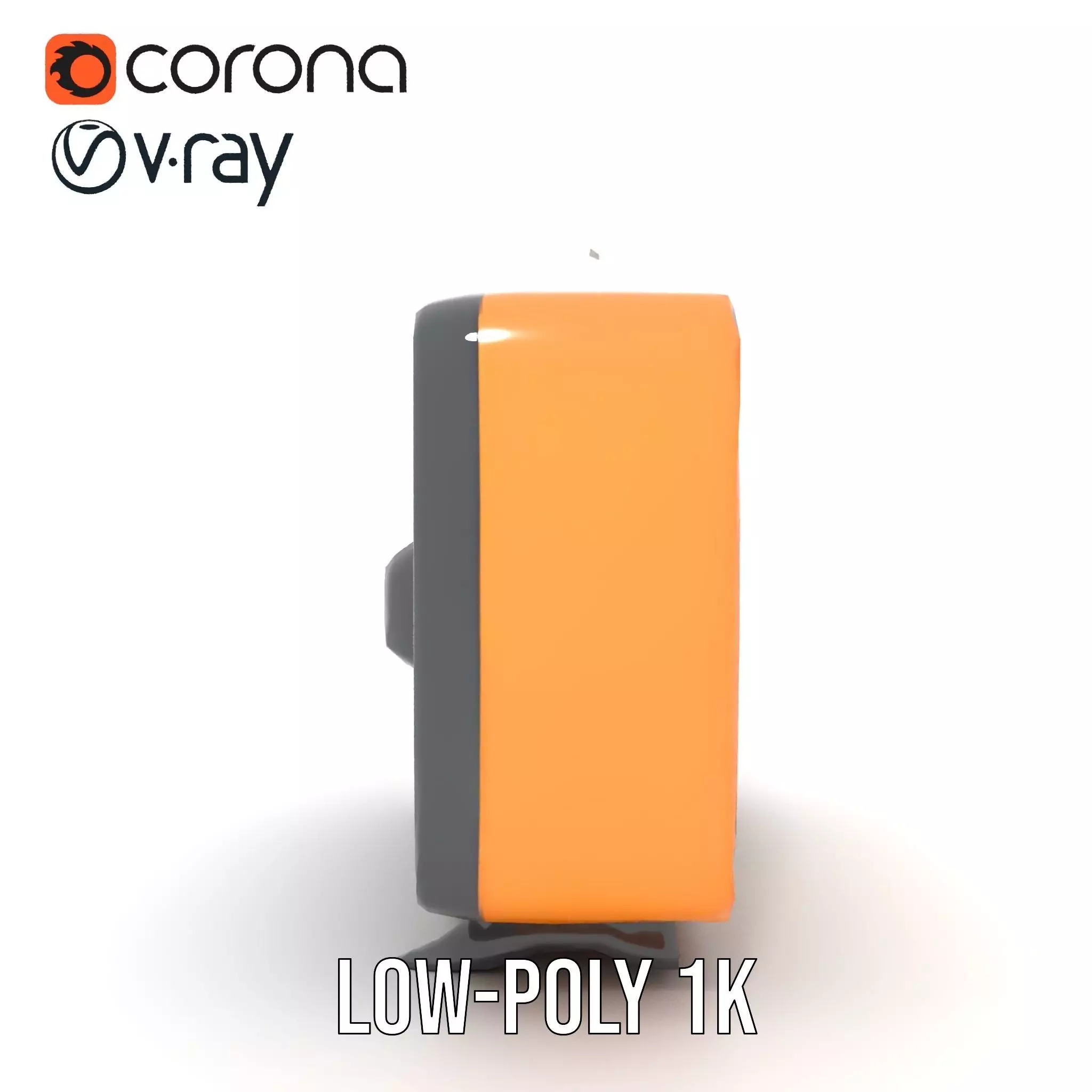 Retro Orange Television model pack Low-poly 3D model_10