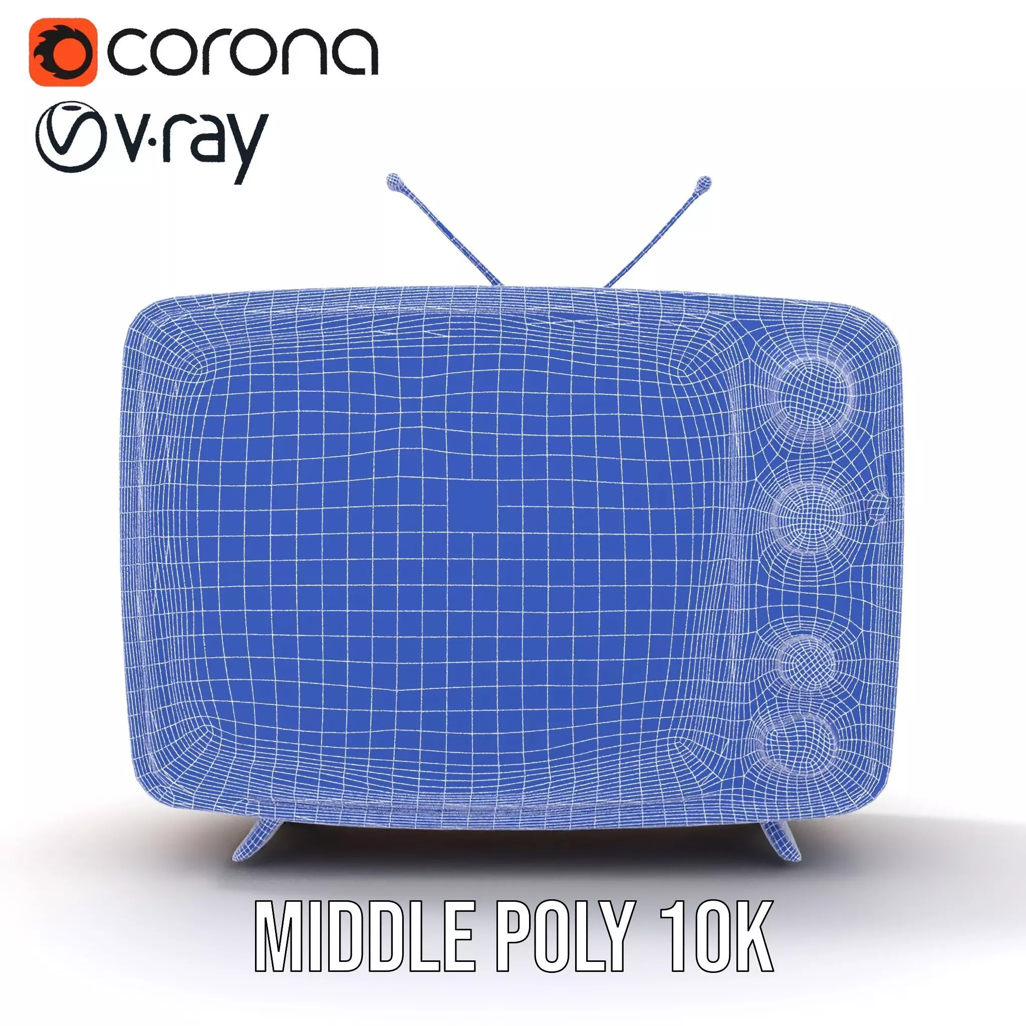 Retro Orange Television model pack Low-poly 3D model_28