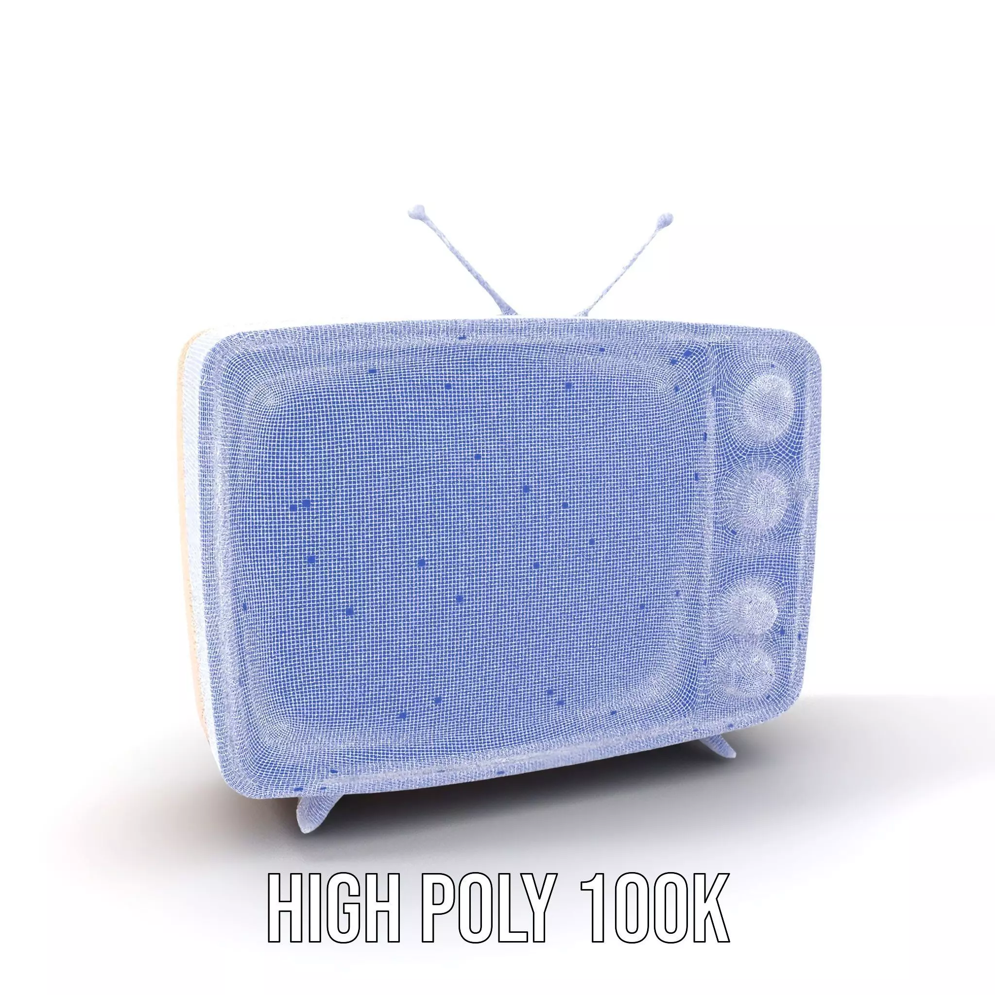 Retro Orange Television model pack Low-poly 3D model_5