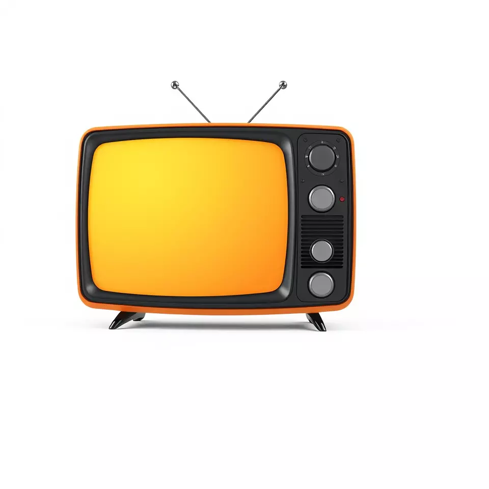 Retro Orange Television model pack Low-poly 3D model_3