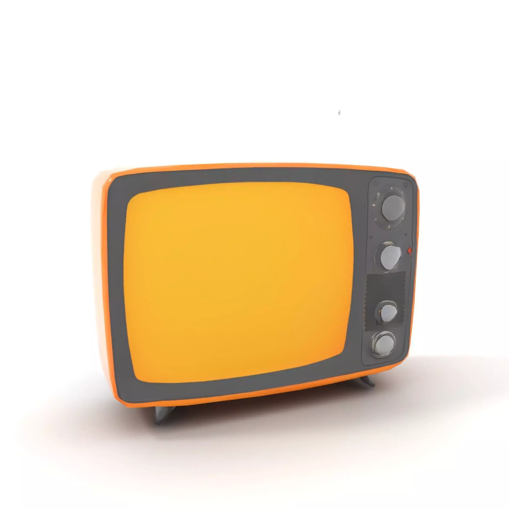 Retro Orange Television model pack Low-poly 3D model_8