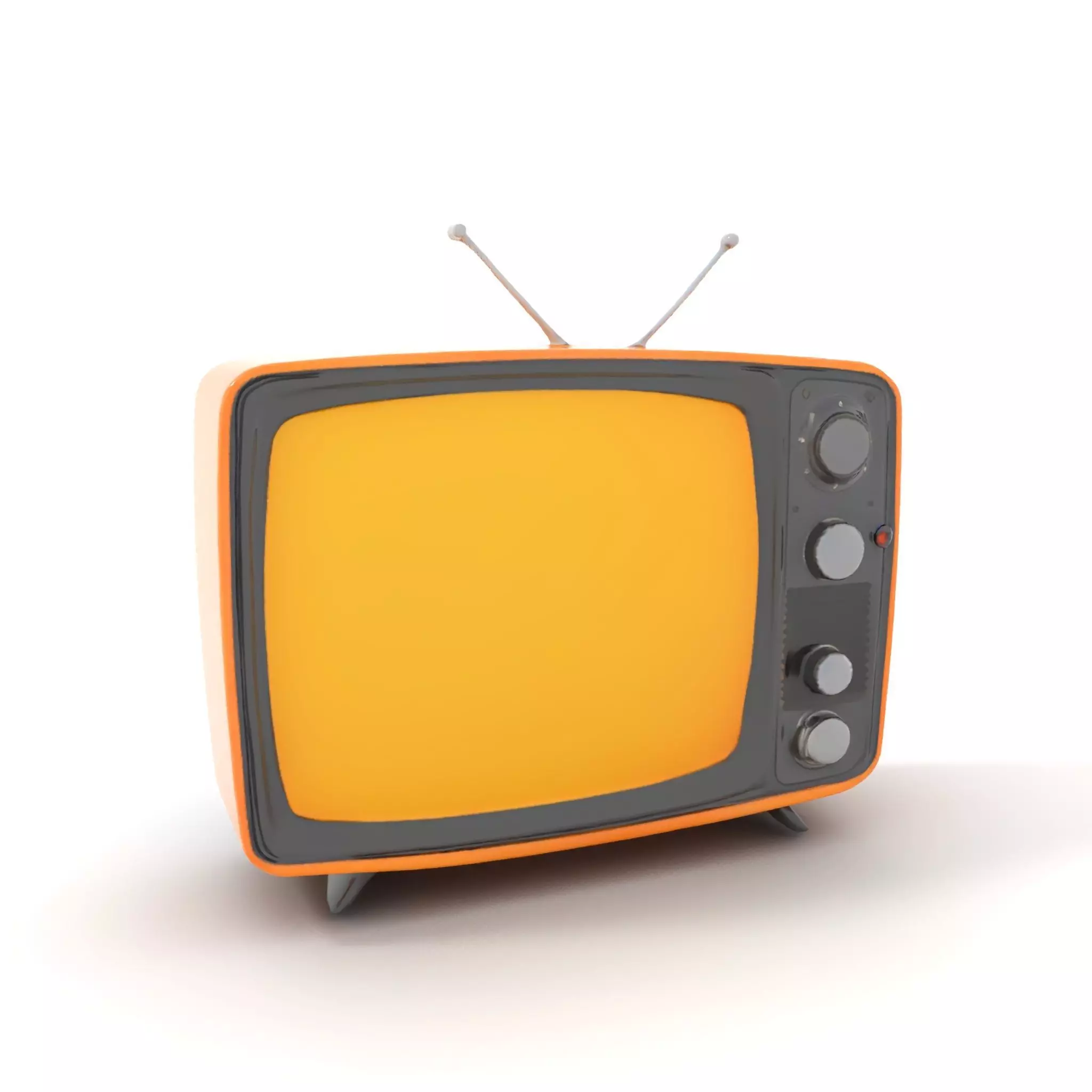 Retro Orange Television model pack Low-poly 3D model_0