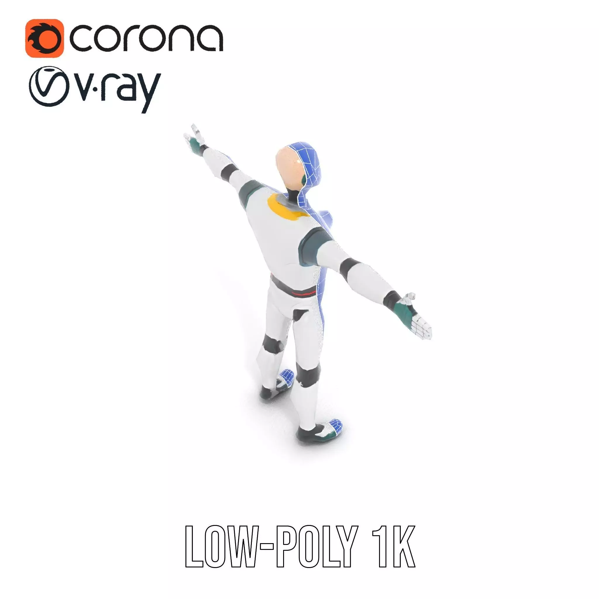 Friendly Robot Character model pack Low-poly 3D model_24