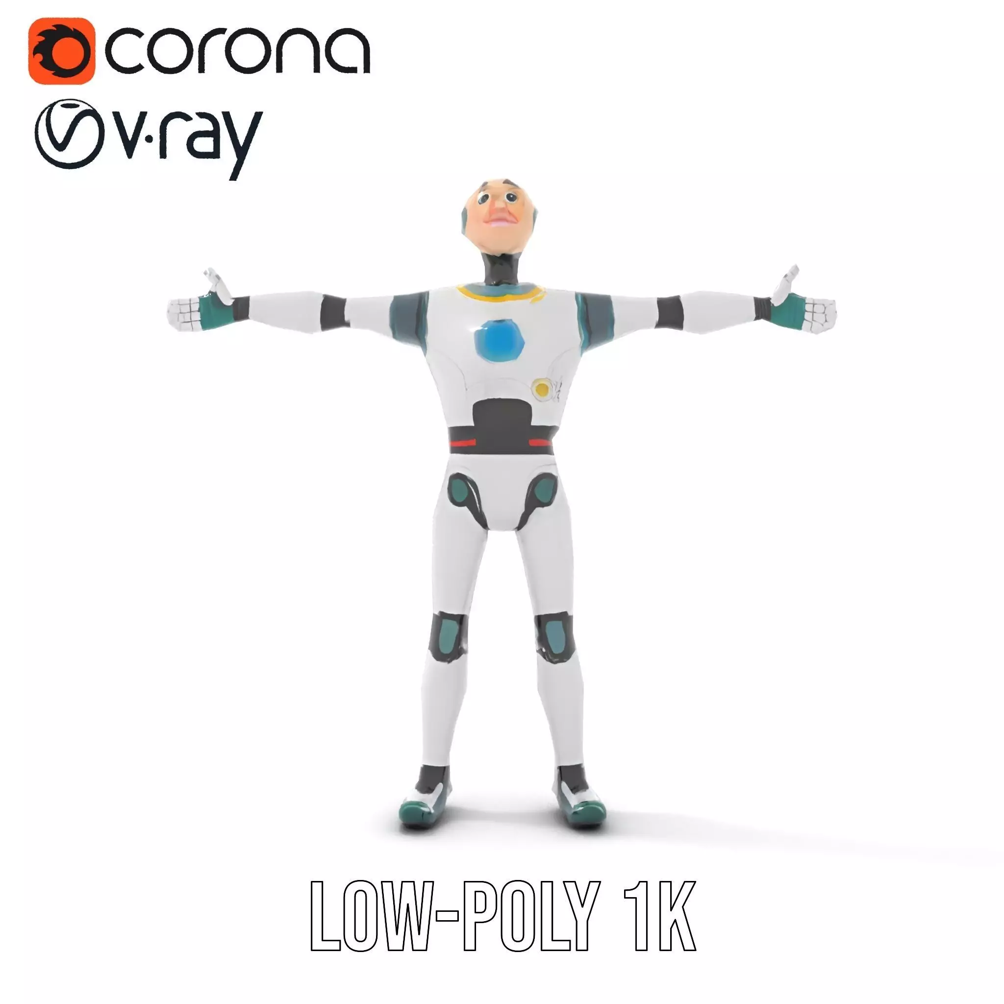 Friendly Robot Character model pack Low-poly 3D model_13
