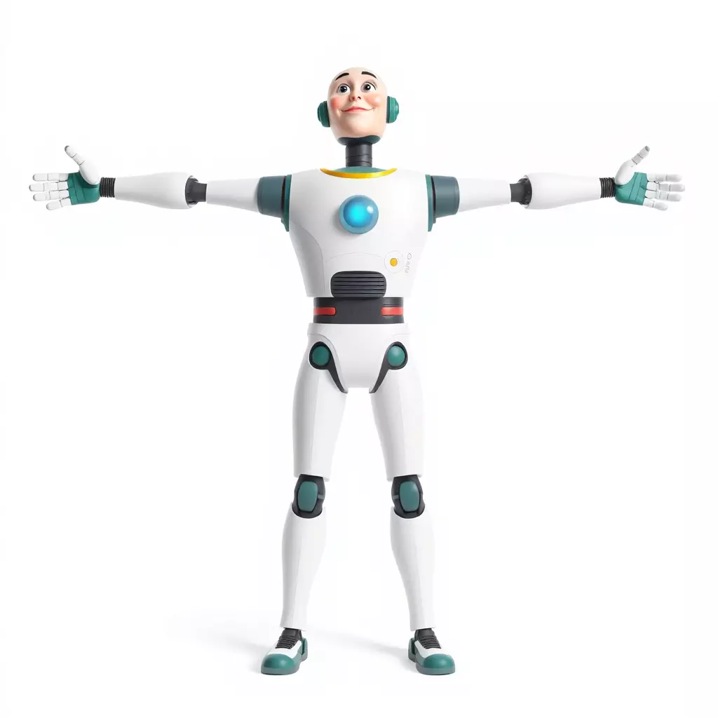 Friendly Robot Character model pack Low-poly 3D model_2