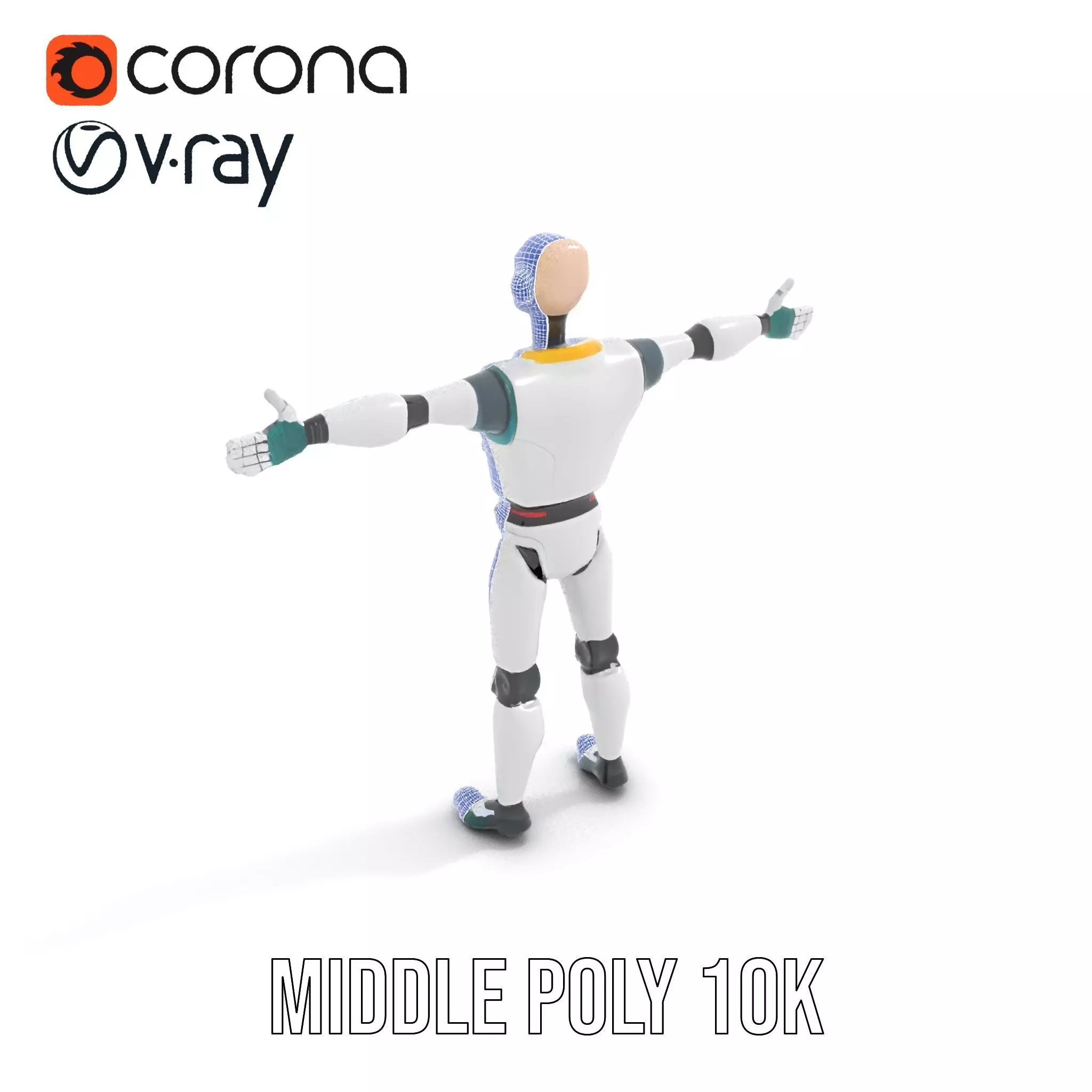 Friendly Robot Character model pack Low-poly 3D model_5