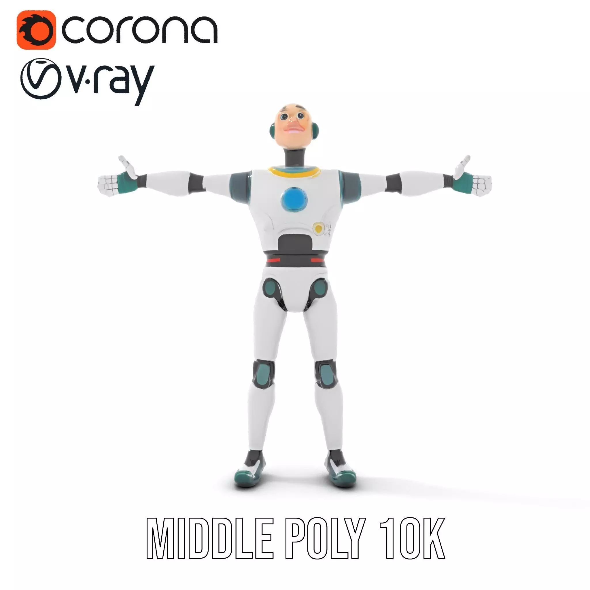 Friendly Robot Character model pack Low-poly 3D model_9