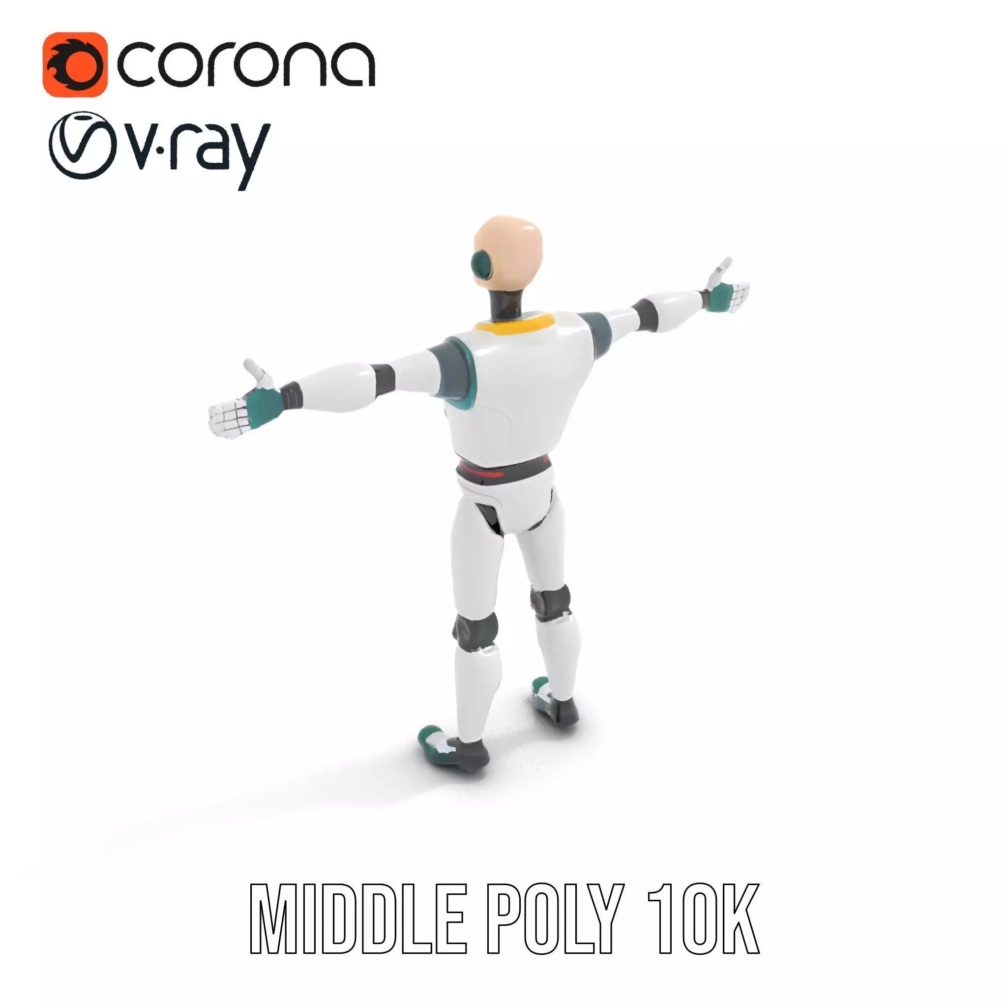 Friendly Robot Character model pack Low-poly 3D model_21