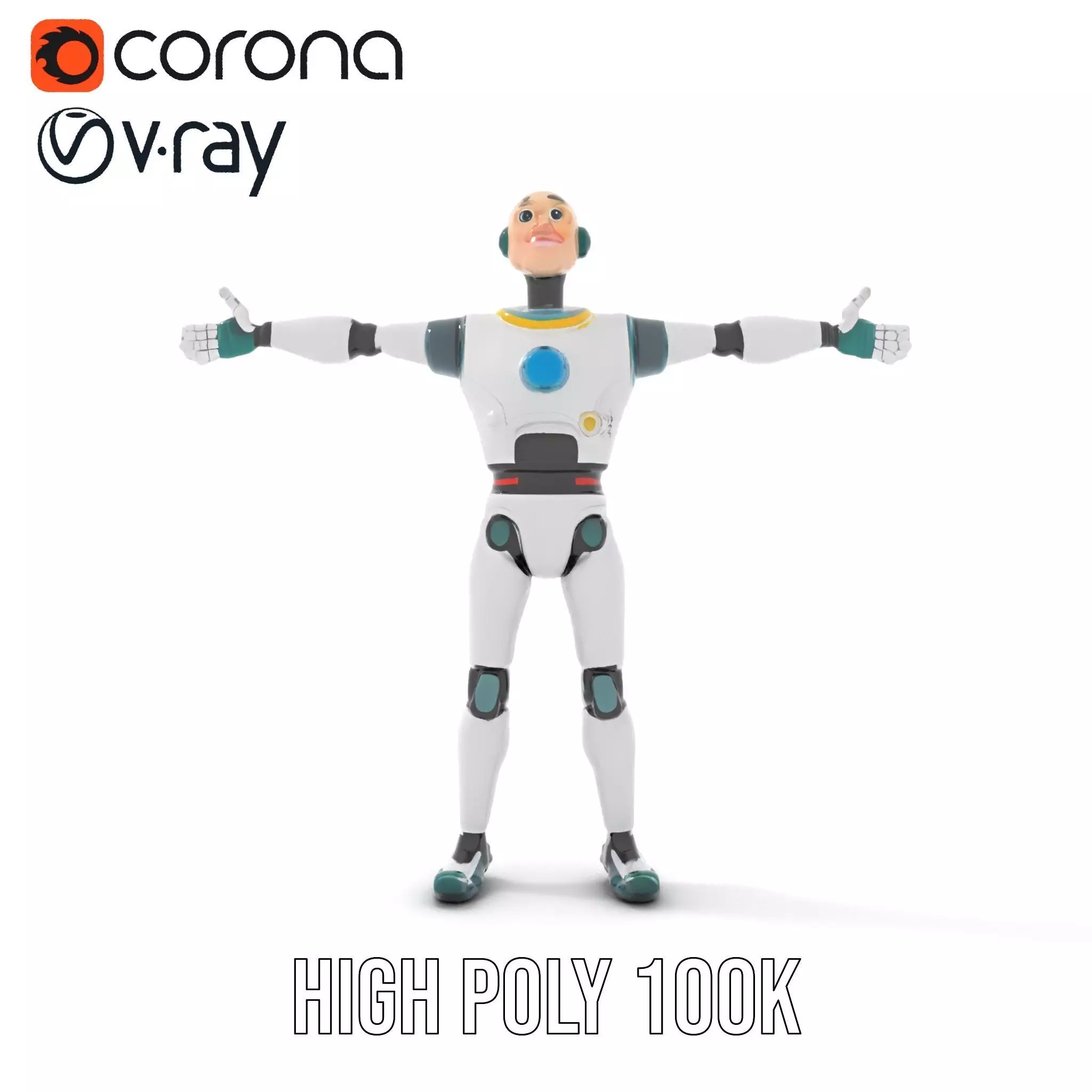 Friendly Robot Character model pack Low-poly 3D model_31