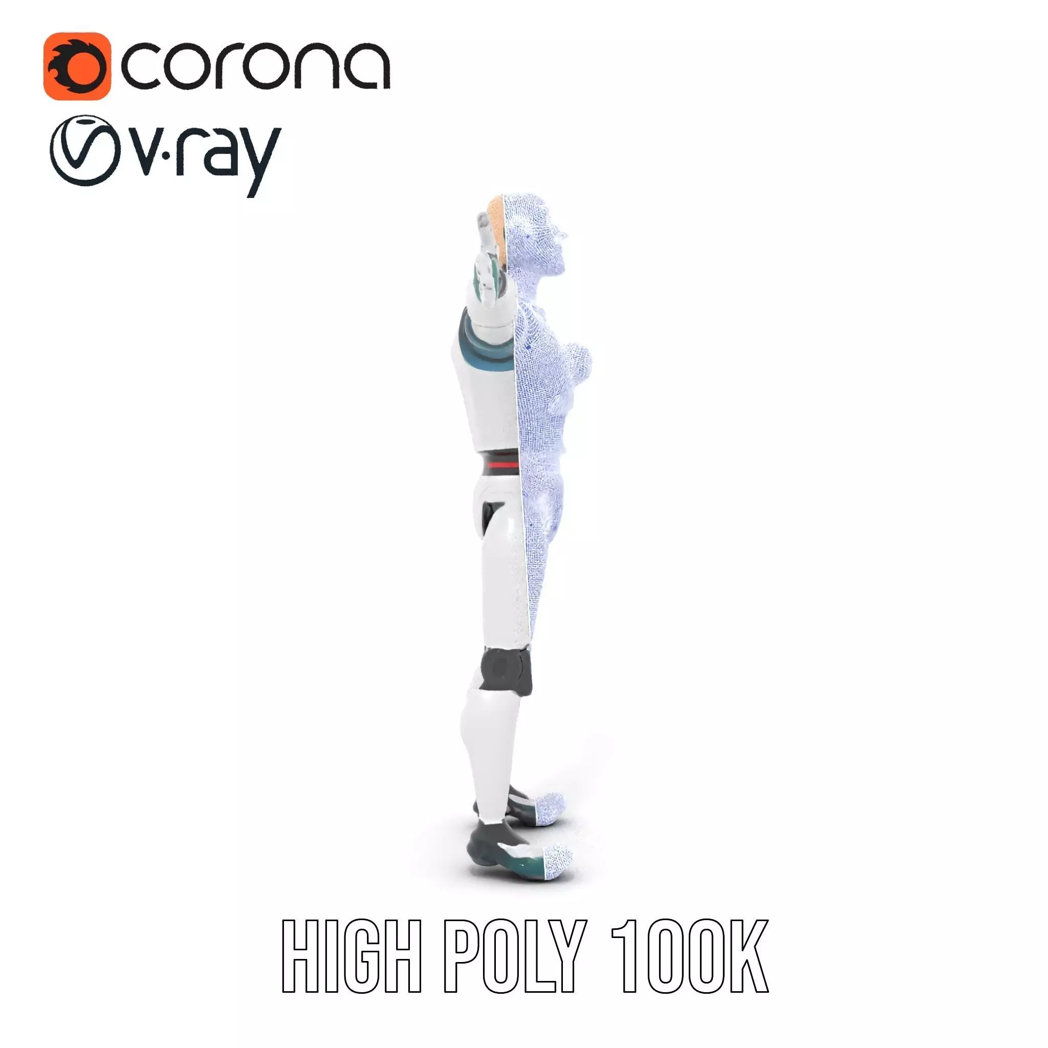 Friendly Robot Character model pack Low-poly 3D model_34