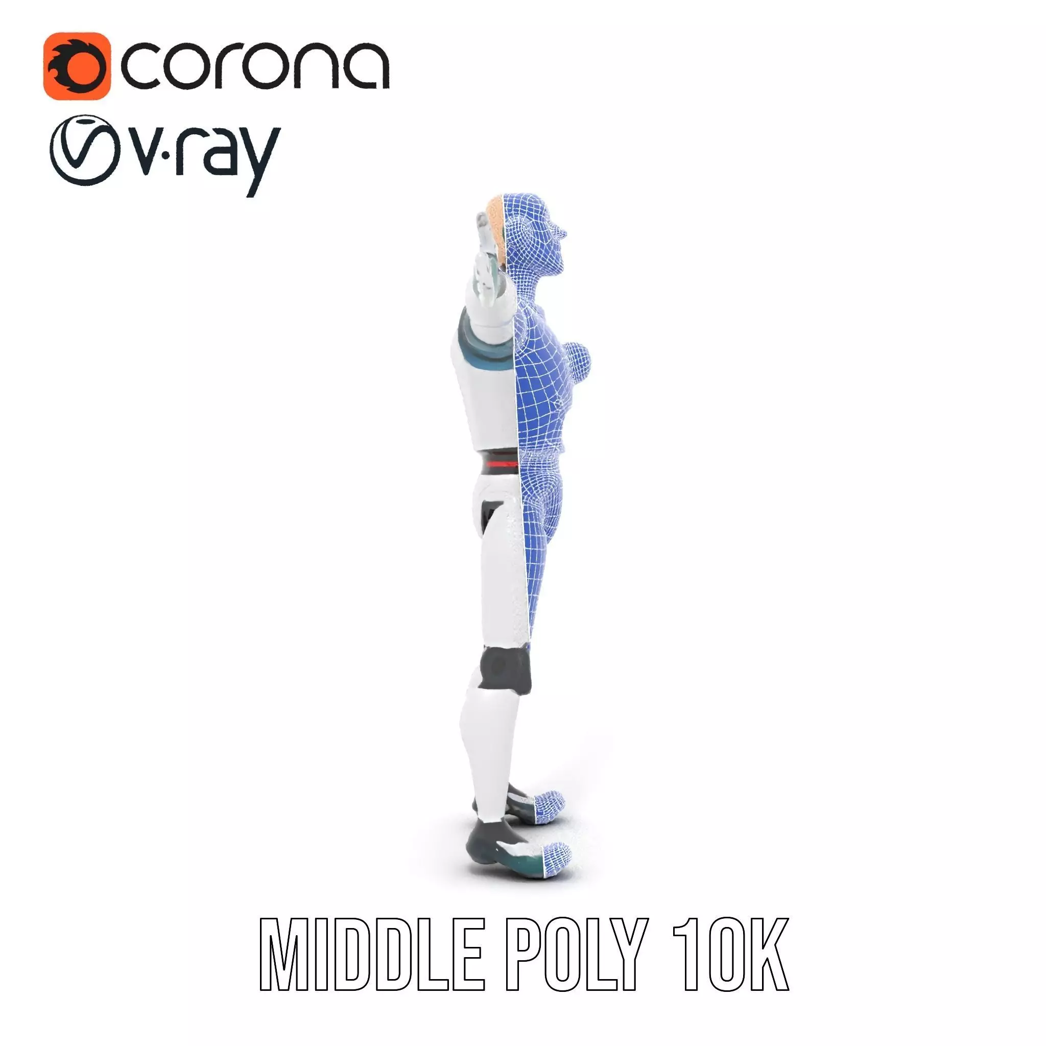 Friendly Robot Character model pack Low-poly 3D model_26